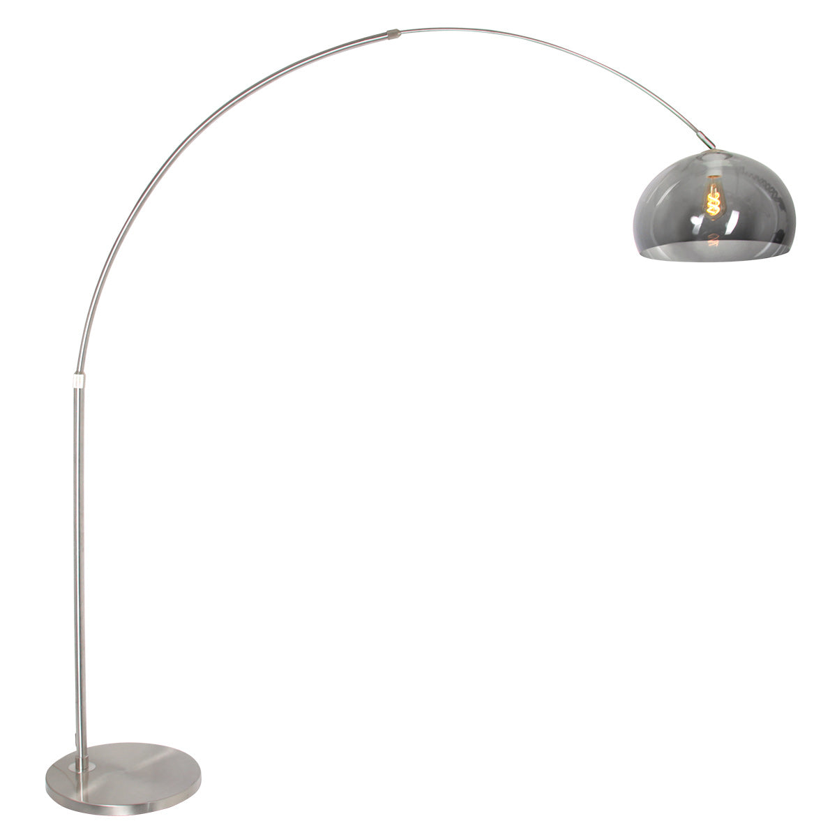 Buelampe Sparkled Light 9879ST stål med transparent grå plastskærm