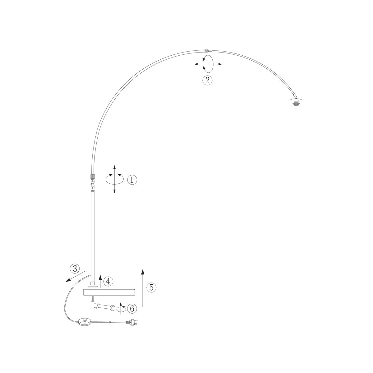 Buelampe Sparkled Light 9879ST stål med transparent grå plastskærm