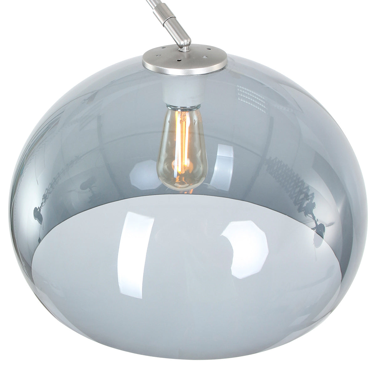 Buelampe Sparkled Light 9879ST stål med transparent grå plastskærm