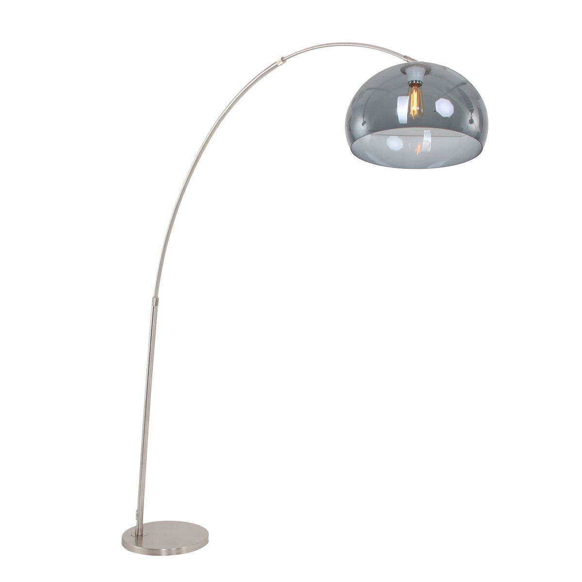 Buelampe Sparkled Light 9879ST stål med transparent grå plastskærm
