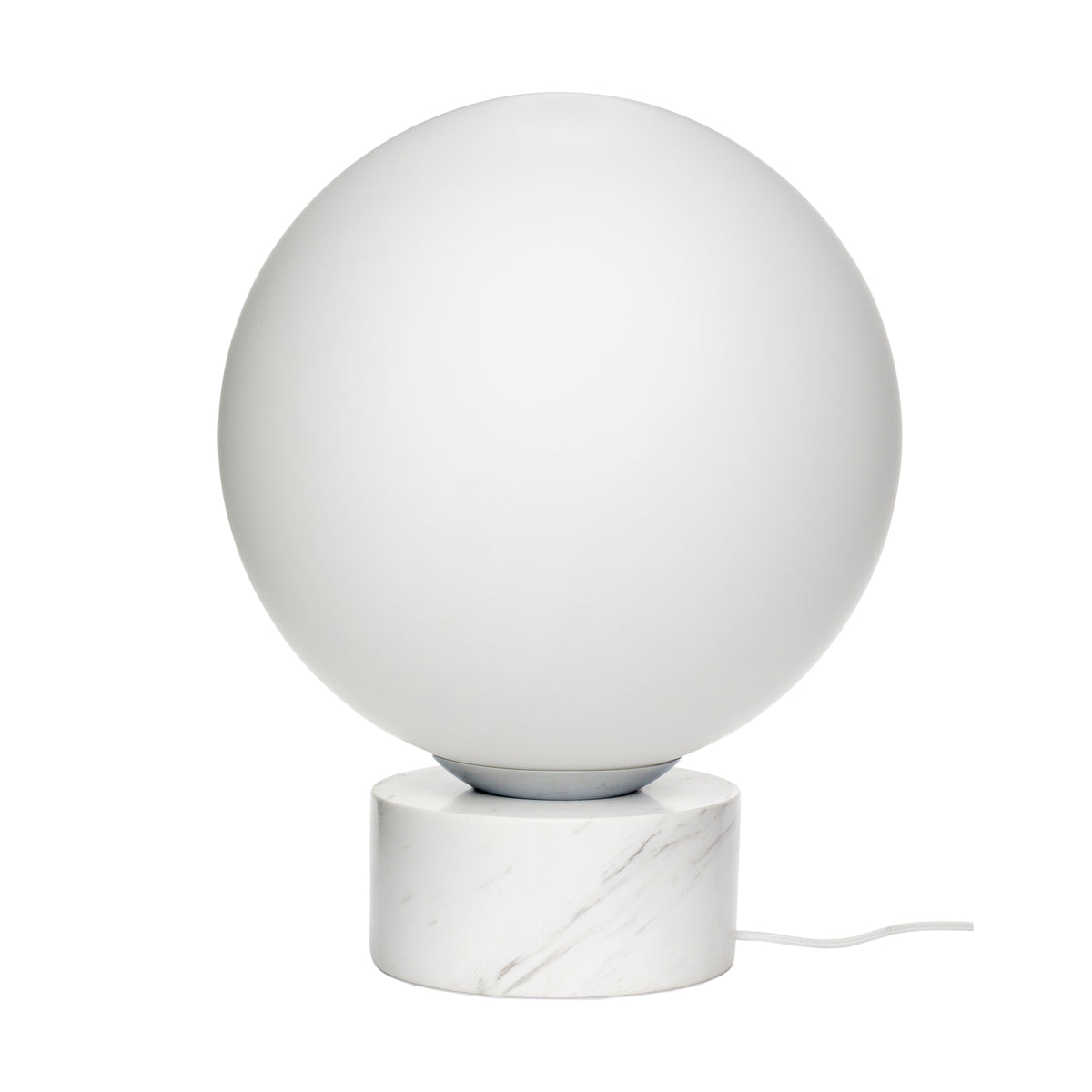 Kugleformet gulvlampe, hvid