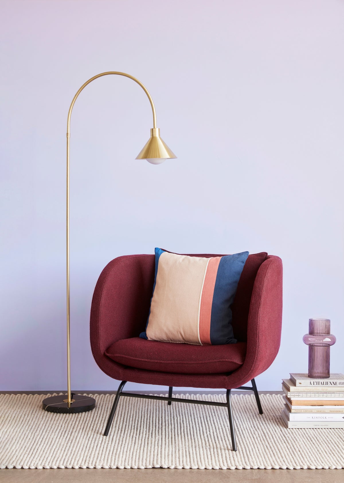 Rør-gulvlampe i messing