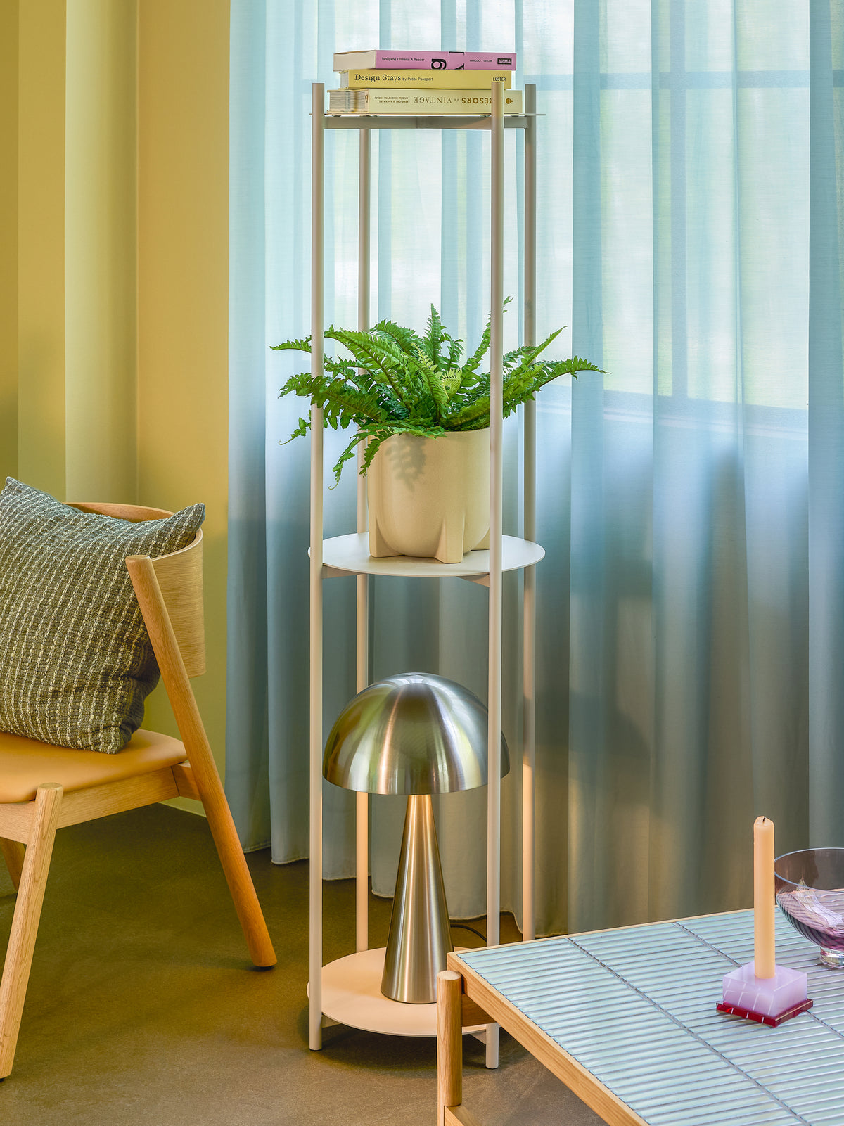 Mush bordlampe høj nikkel