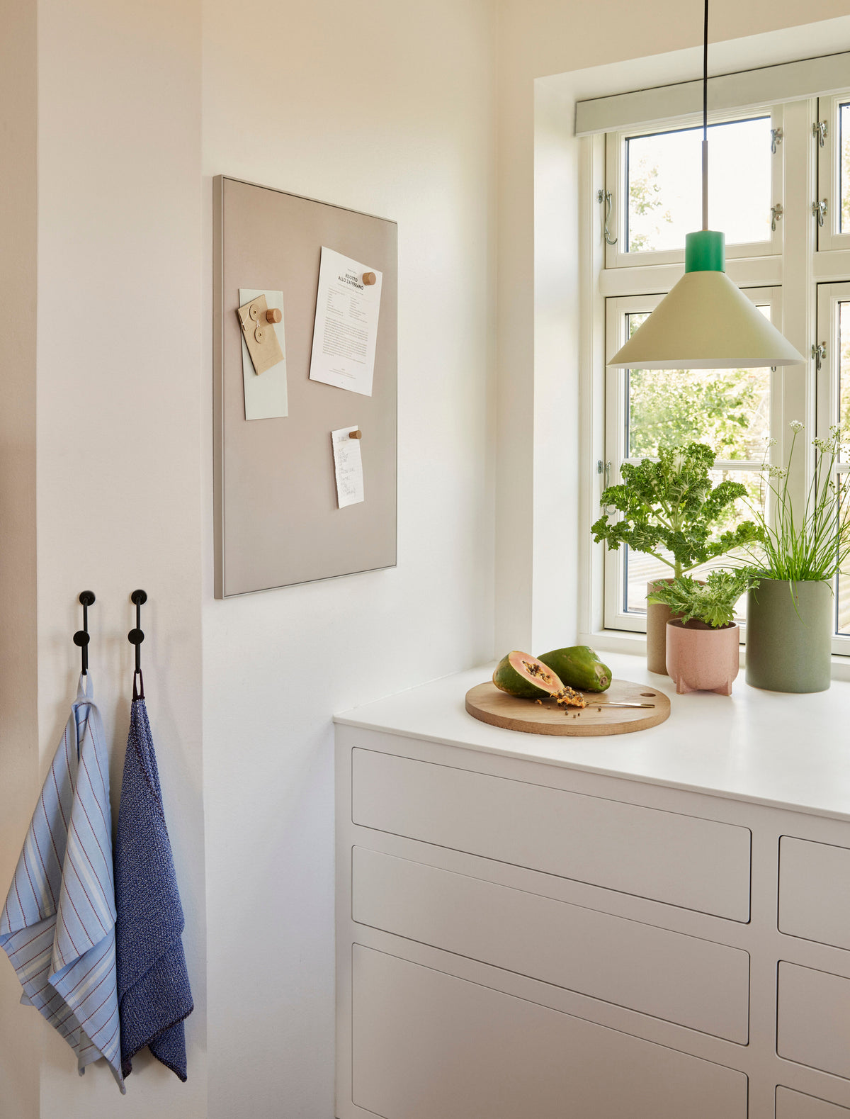 Farvekridt vedhæng loftlampe, grøn