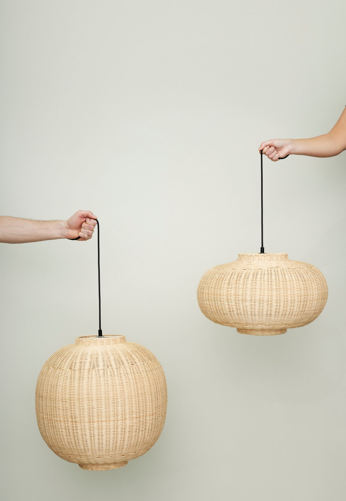 Chand Pendel lampe Rund Naturlig