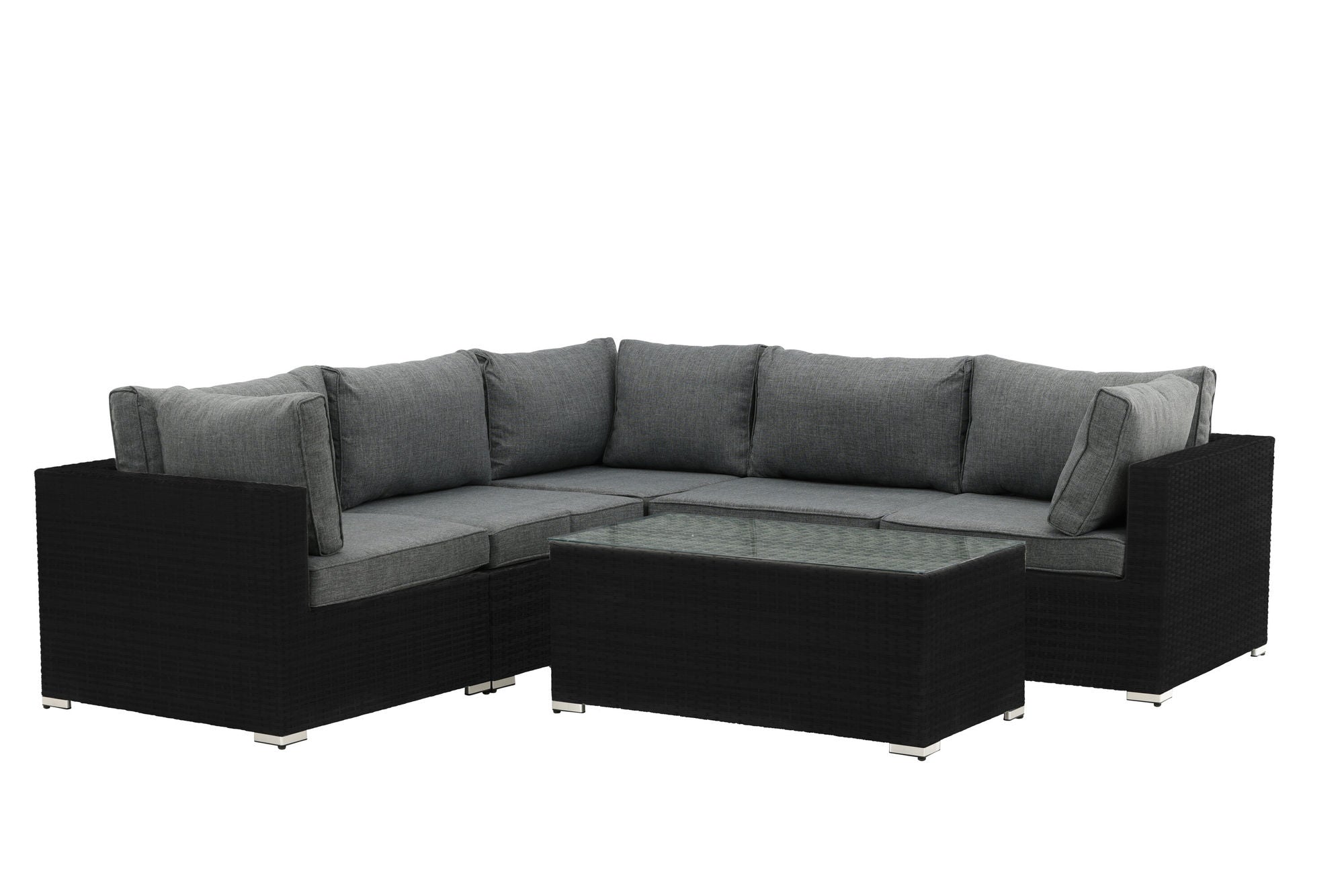 Venture Home Amazon Modulsoffa 3+2+1 svart / Grå dyna