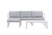 Venture Home Salvador sofa set - White Alu / Grey Cushions. 2 corners+ 1 middlepart + 1 ottom