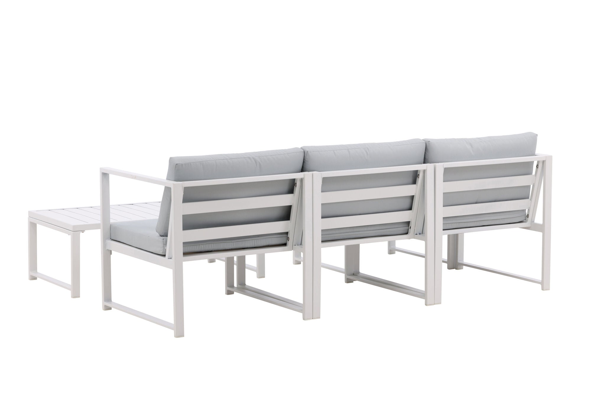 Venture Home Salvador sofa set - White Alu / Grey Cushions. 2 corners+ 1 middlepart + 1 ottom
