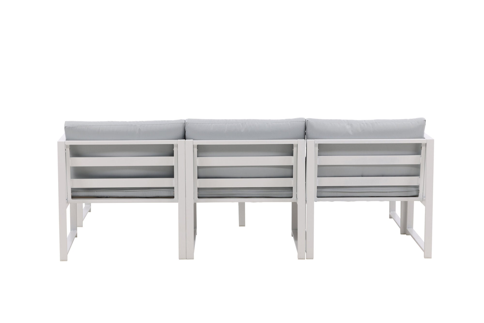 Venture Home Salvador sofa set - White Alu / Grey Cushions. 2 corners+ 1 middlepart + 1 ottom