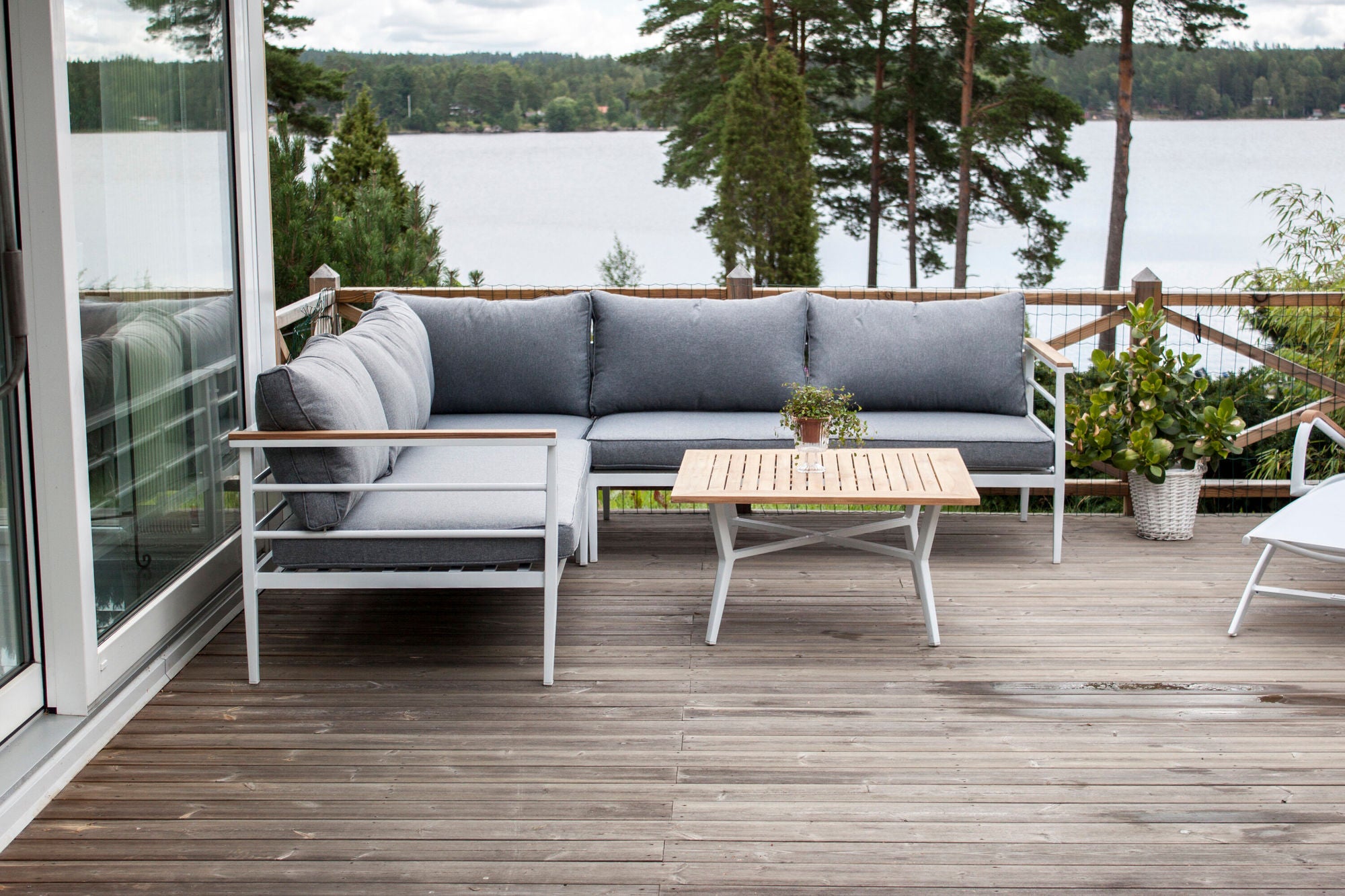Venture Home Mexico hjørne Sofa - White Alu / Teak
