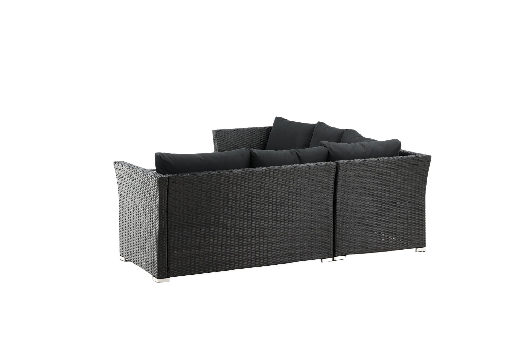 Venture Home Haiti Sofa Set - Black Wicker / Black Cushion