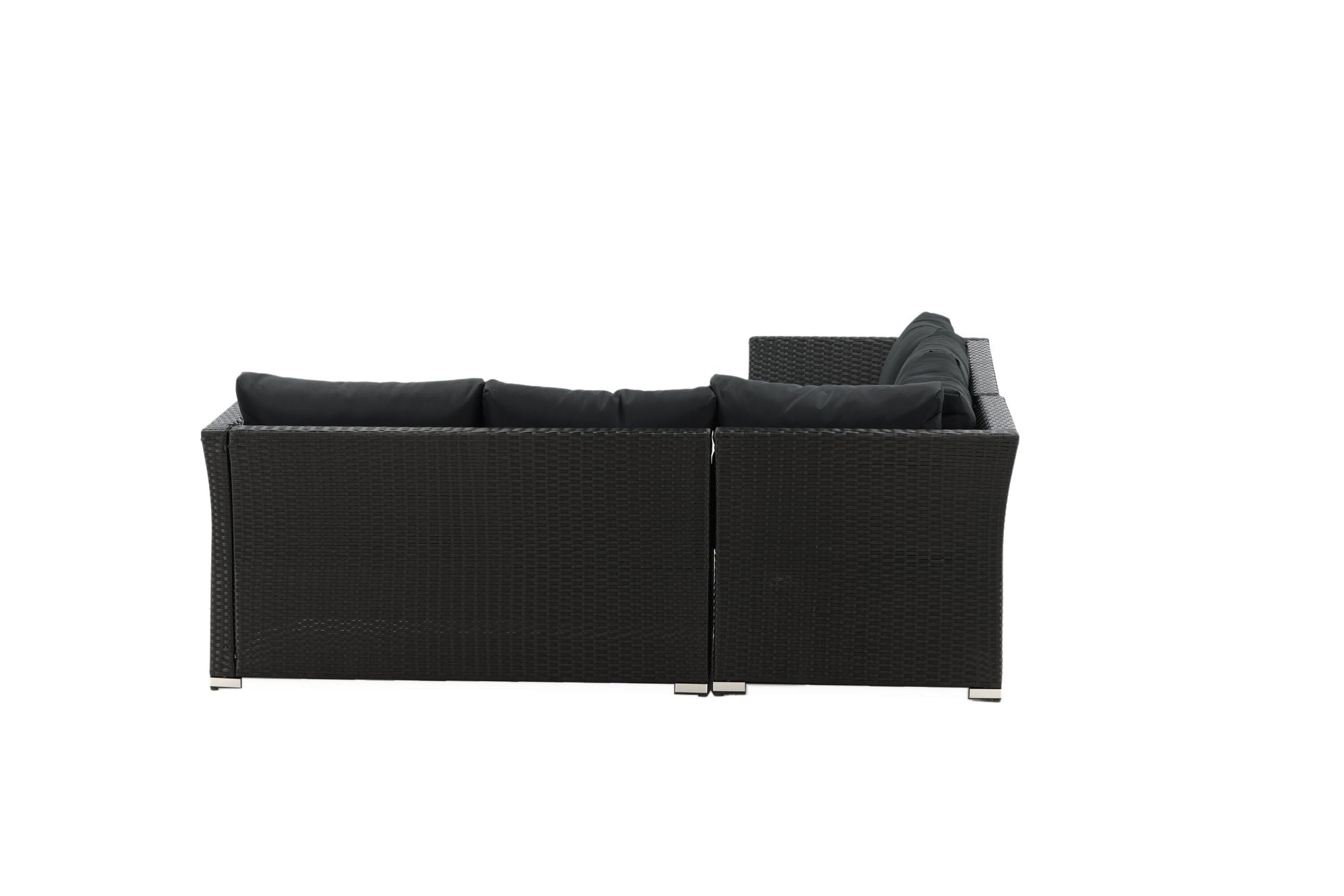 Venture Home Haiti Sofa Set - Black Wicker / Black Cushion