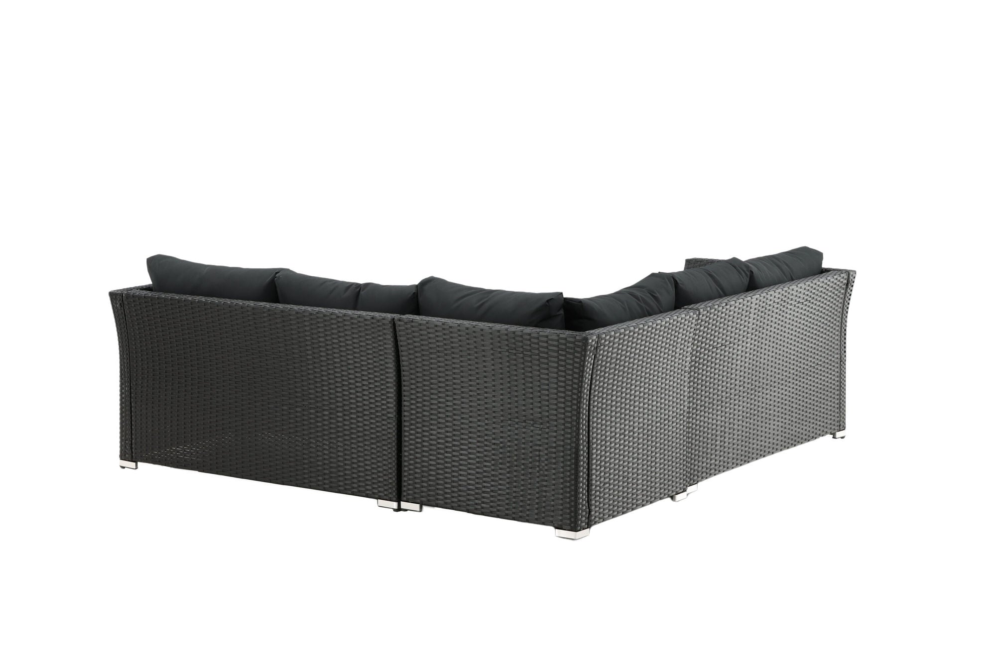 Venture Home Haiti Sofa Set - Black Wicker / Black Cushion