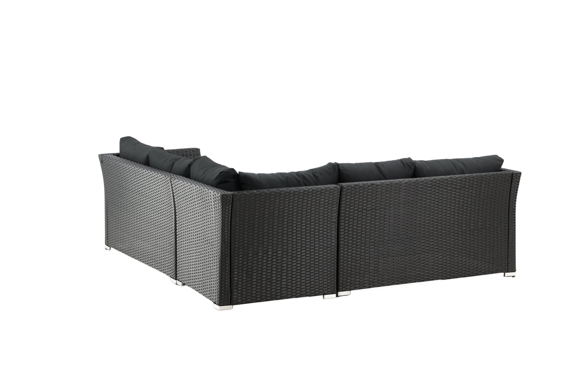 Venture Home Haiti Sofa Set - Black Wicker / Black Cushion