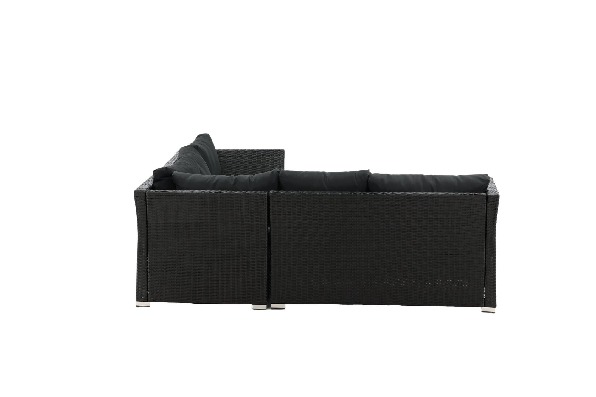 Venture Home Haiti Sofa Set - Black Wicker / Black Cushion
