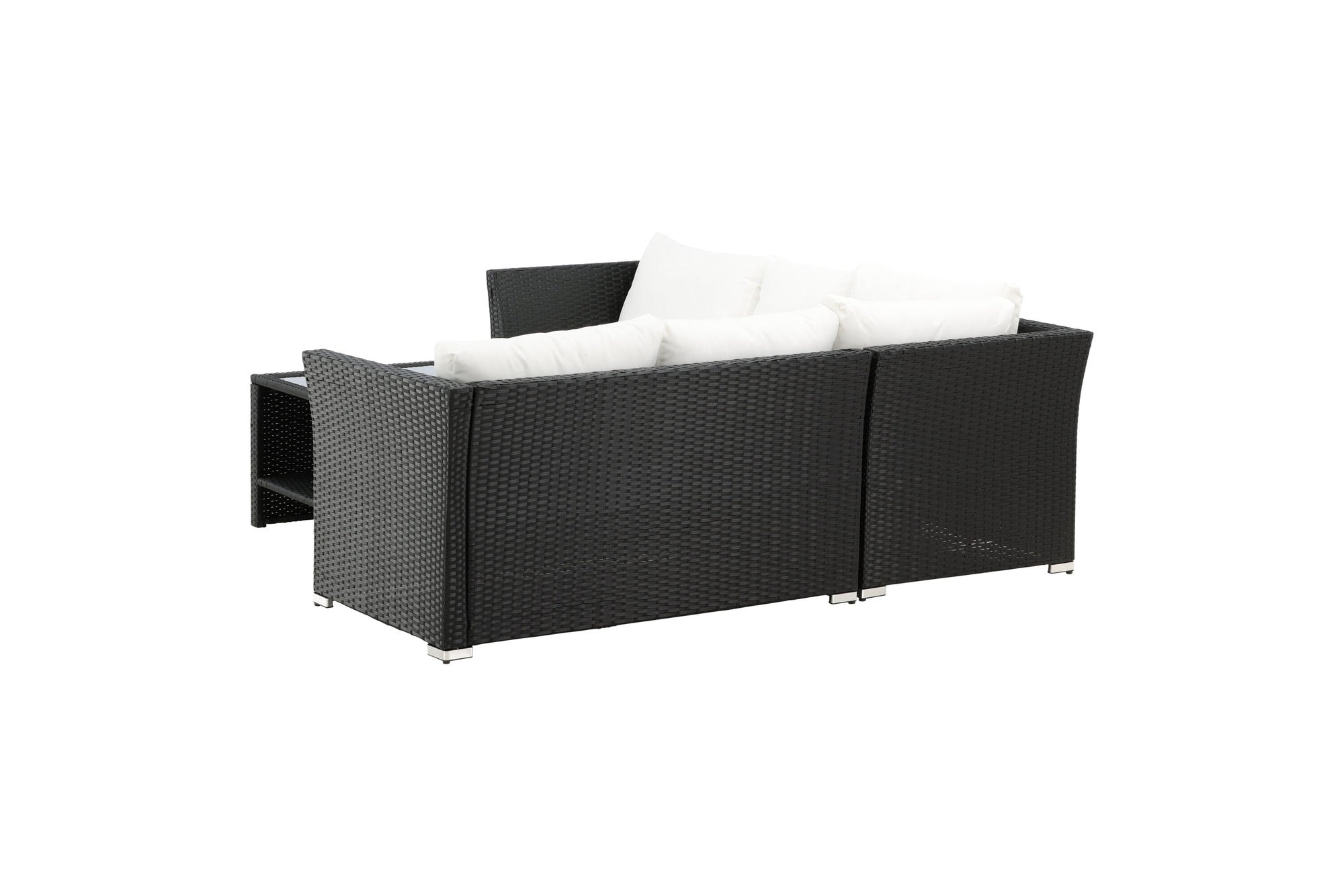 Venture Home Haiti Sofa Set - Black Wicker / White Cushion