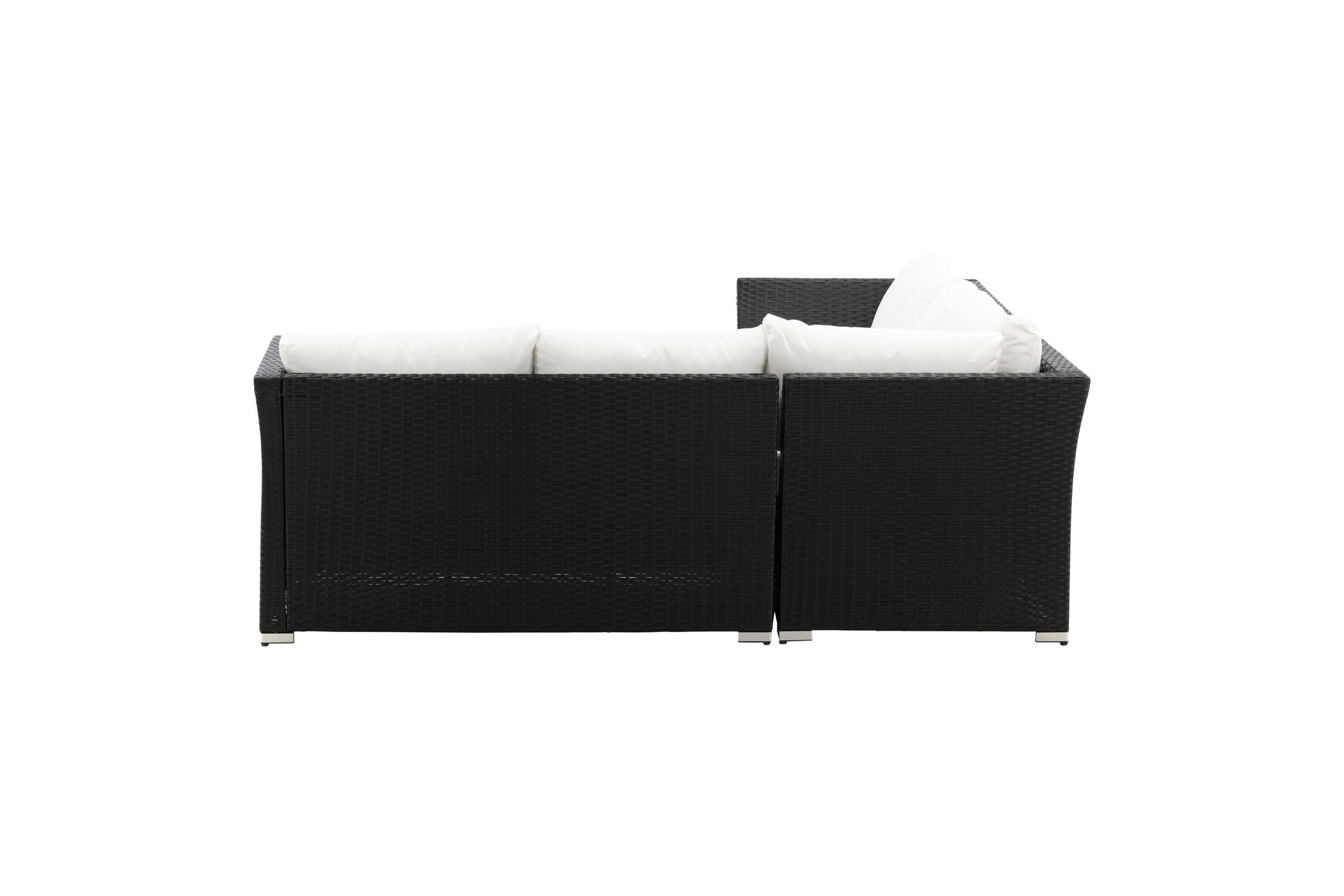 Venture Home Haiti Sofa Set - Black Wicker / White Cushion