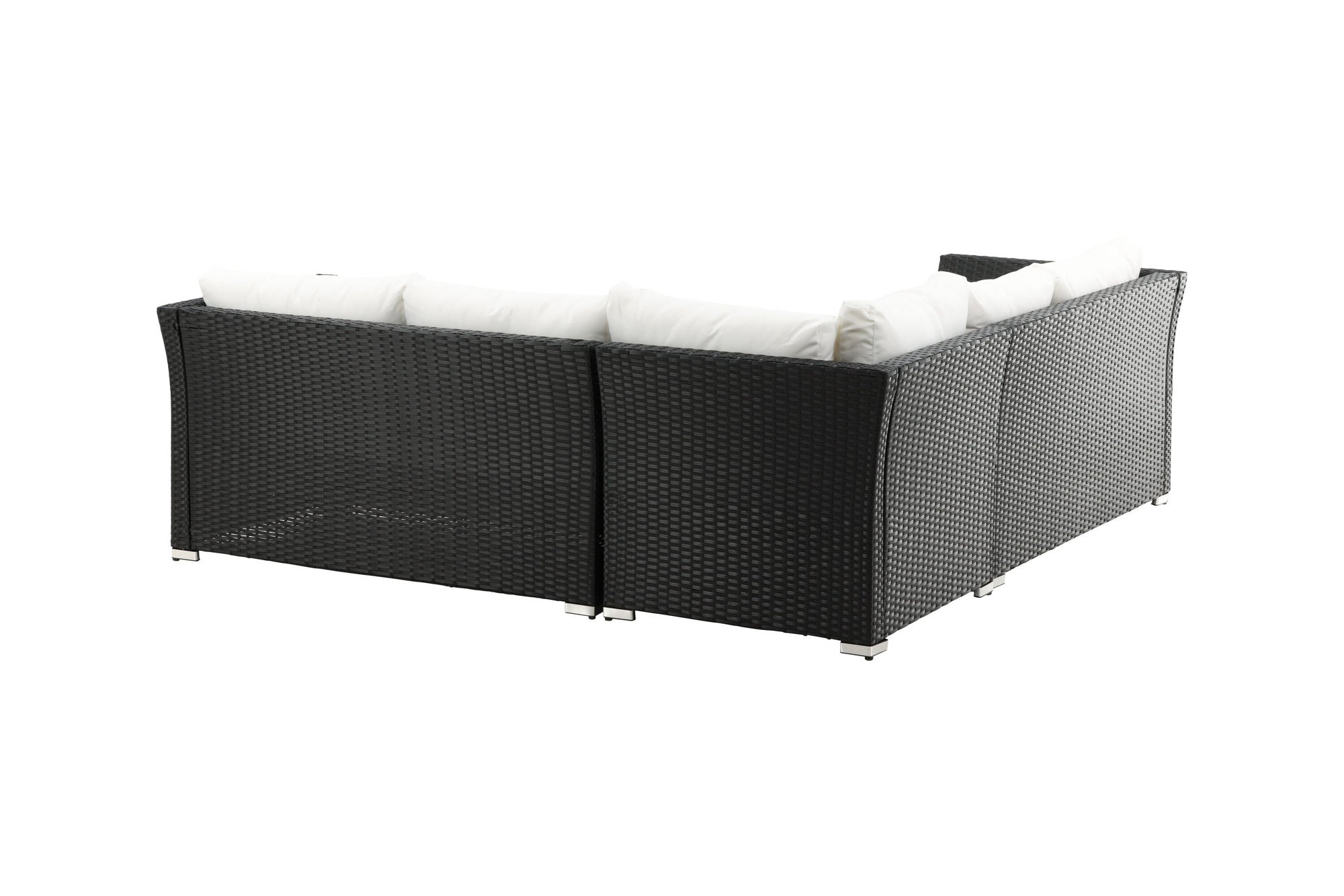 Venture Home Haiti Sofa Set - Black Wicker / White Cushion