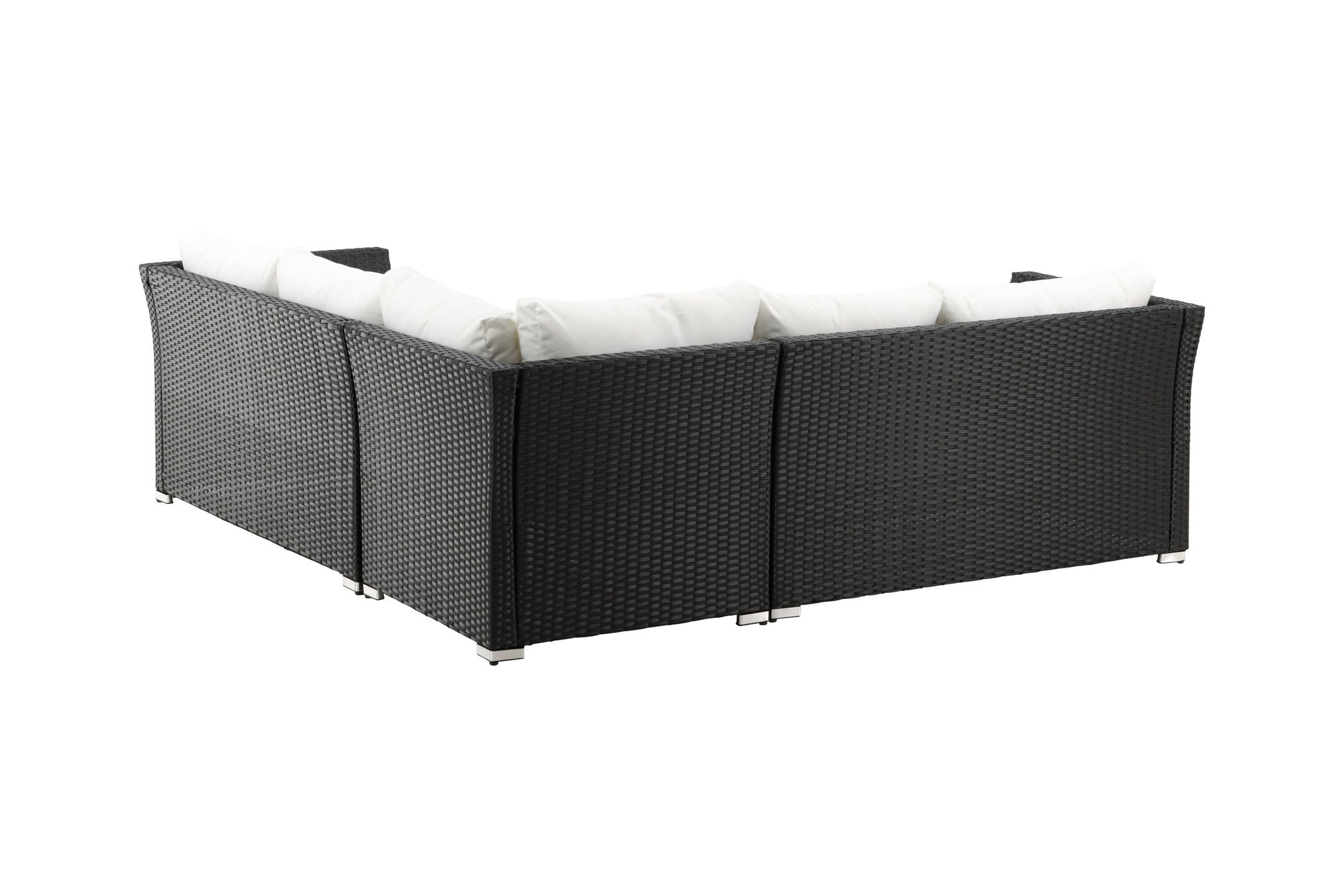 Venture Home Haiti Sofa Set - Black Wicker / White Cushion
