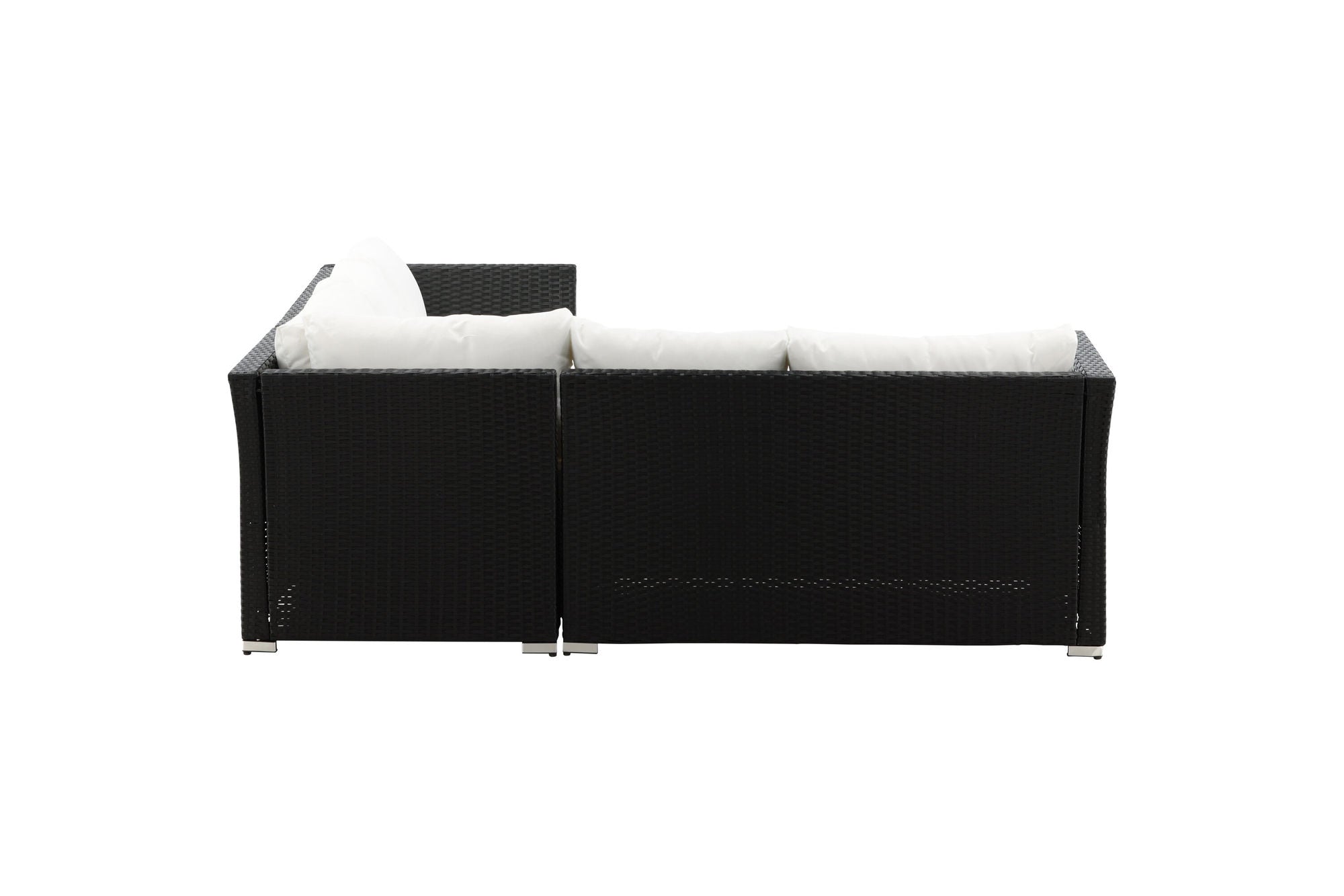 Venture Home Haiti Sofa Set - Black Wicker / White Cushion