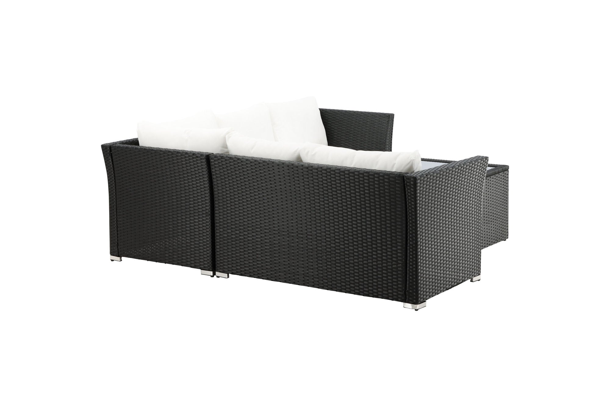 Venture Home Haiti Sofa Set - Black Wicker / White Cushion