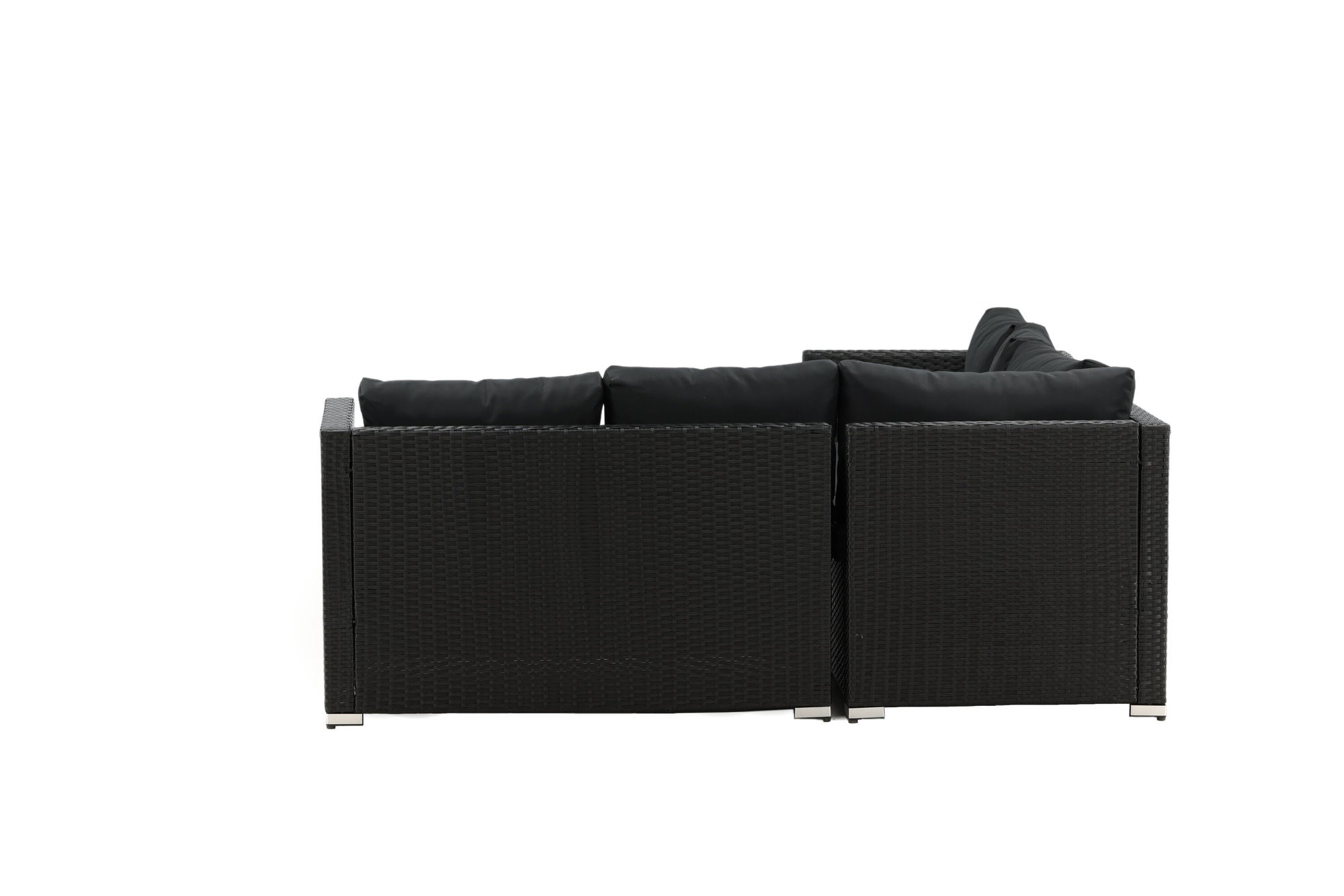 Venture Home Kuba Sofa Set - Black Wicker - Black Cushion