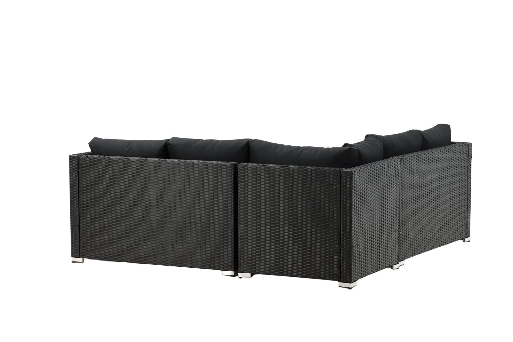 Venture Home Kuba Sofa Set - Black Wicker - Black Cushion
