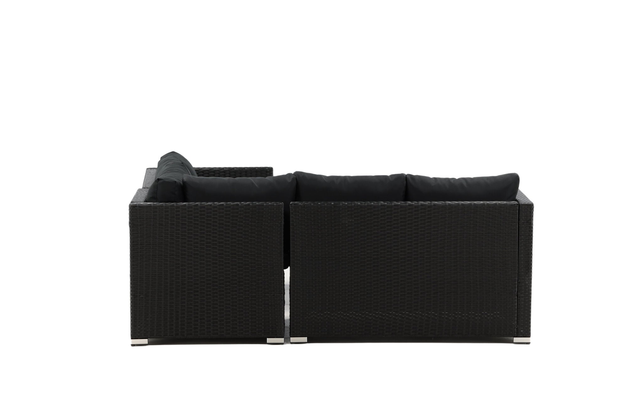 Venture Home Kuba Sofa Set - Black Wicker - Black Cushion