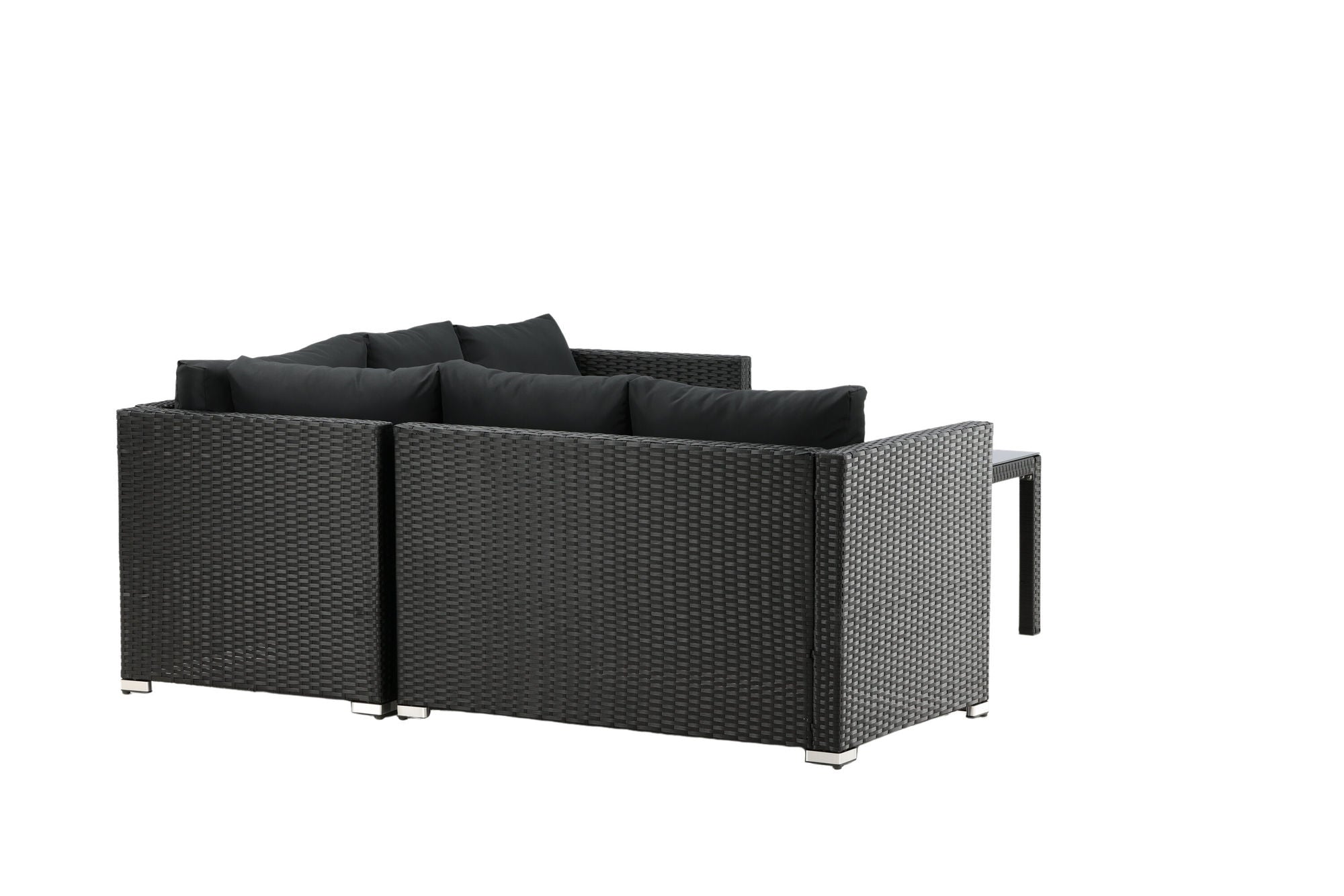 Venture Home Kuba Sofa Set - Black Wicker - Black Cushion