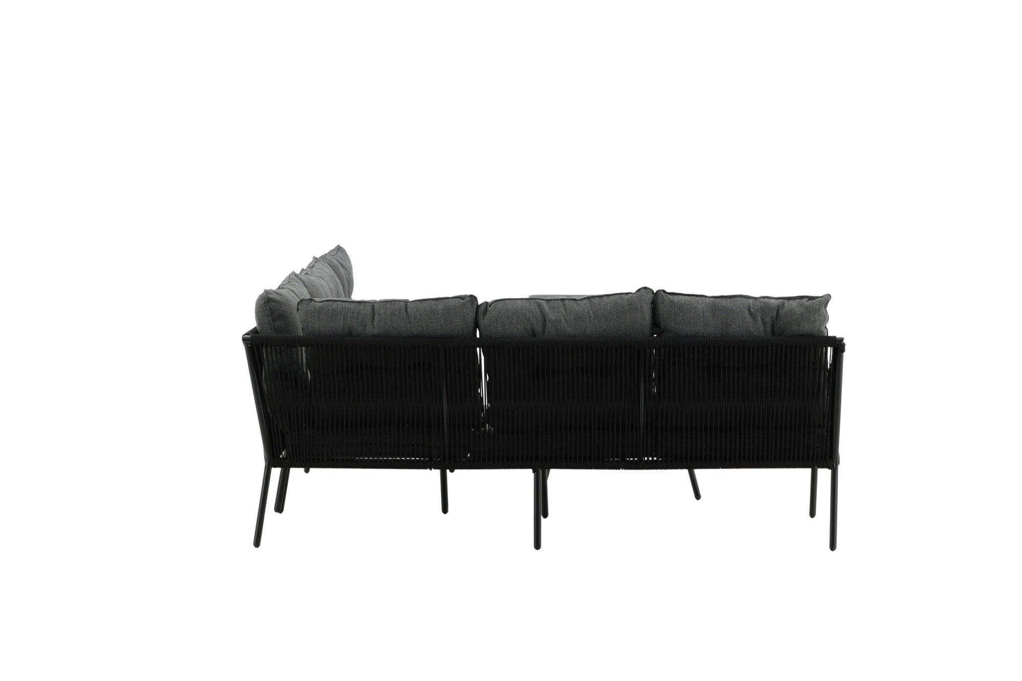 Venture Home Berlin corner set With Rope Black / Black / Black / Grey Cushion