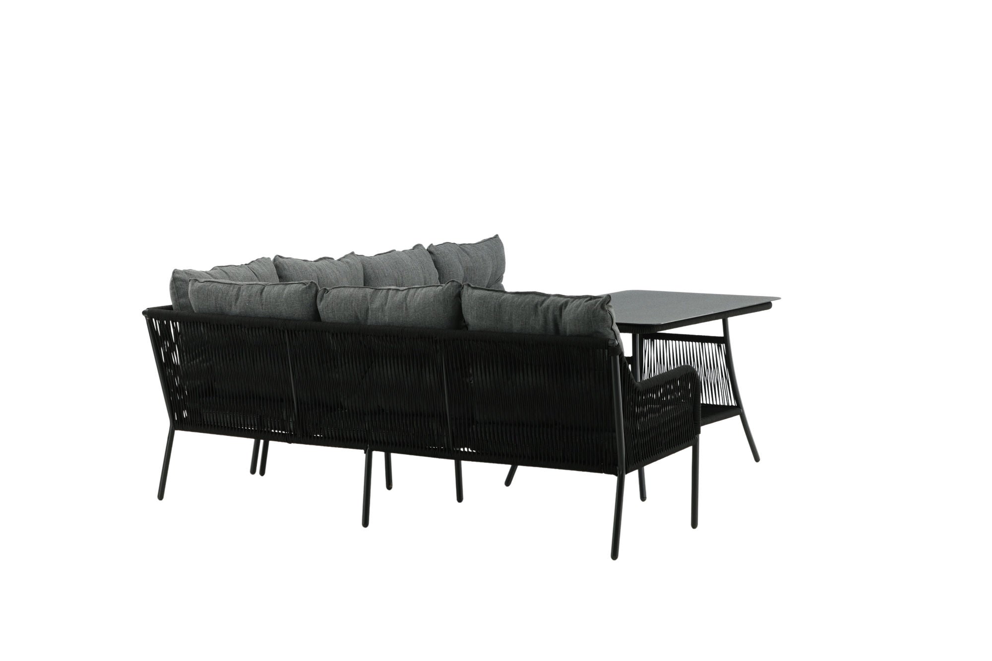 Venture Home Berlin corner set With Rope Black / Black / Black / Grey Cushion