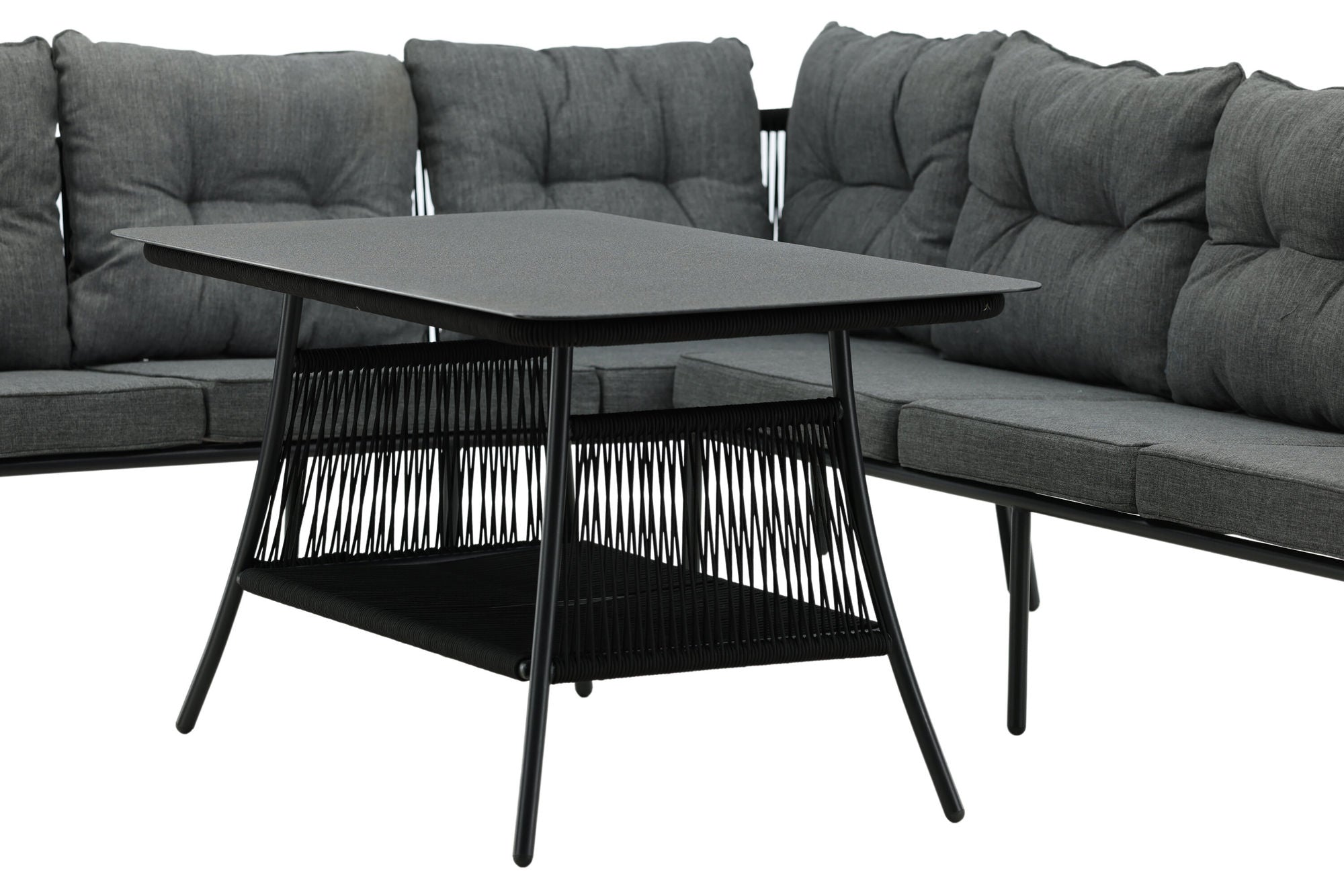 Venture Home Berlin corner set With Rope Black / Black / Black / Grey Cushion