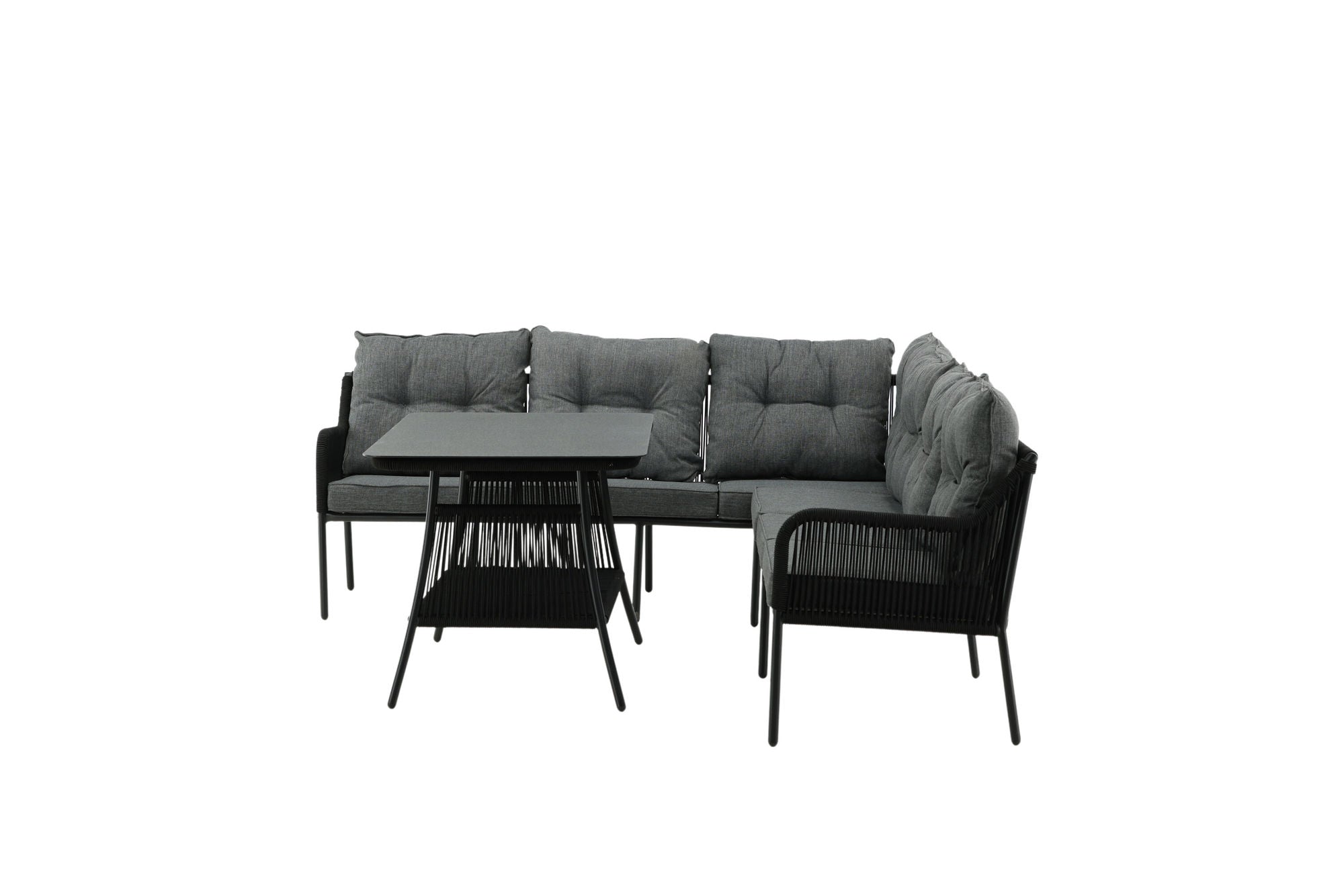 Venture Home Berlin corner set With Rope Black / Black / Black / Grey Cushion