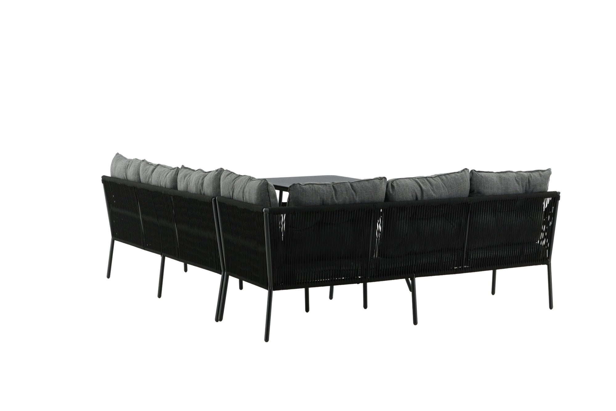Venture Home Berlin corner set With Rope Black / Black / Black / Grey Cushion