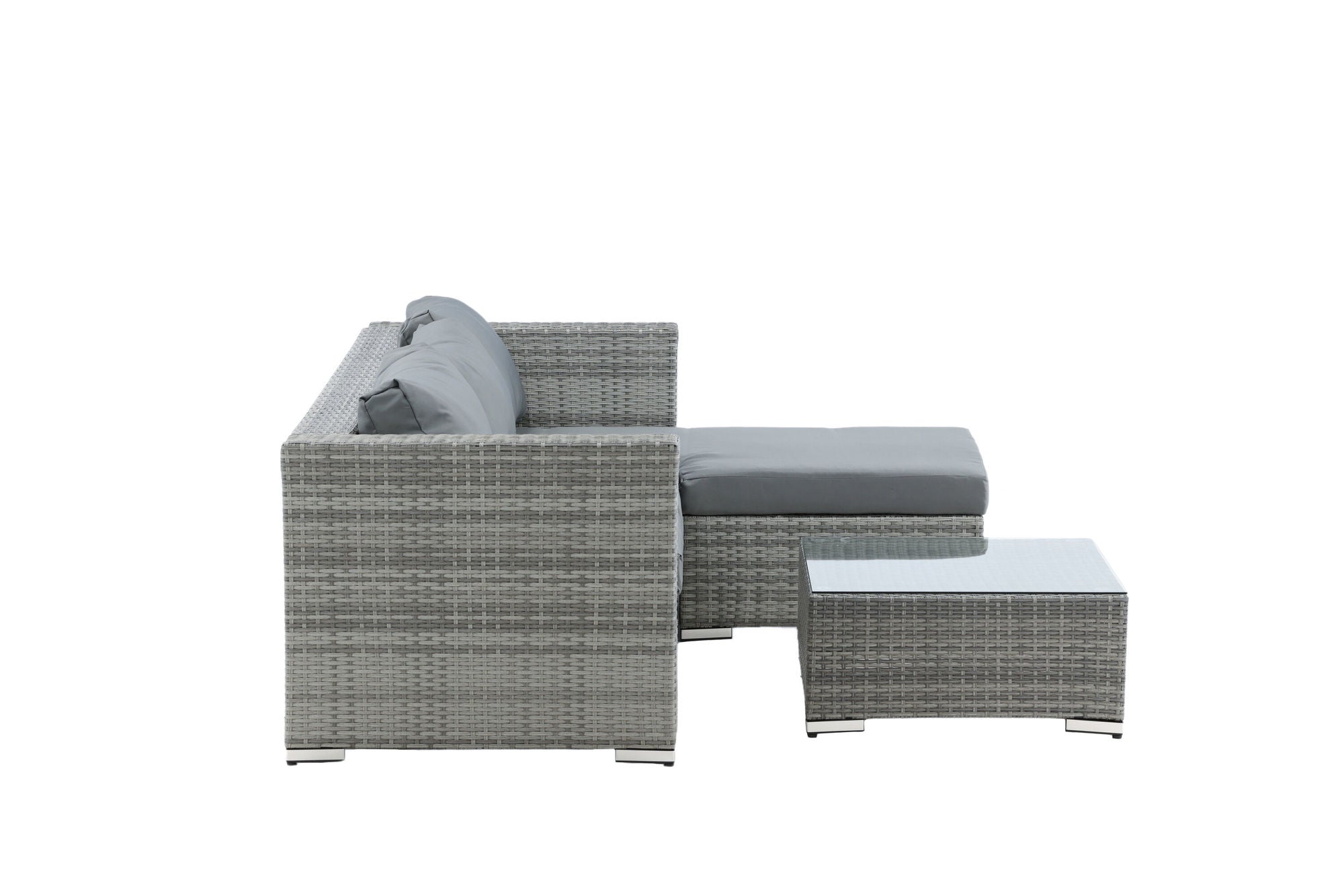 Venture Home Rotterdam chaise lounge set- Grey Wicker / Grey Cushion