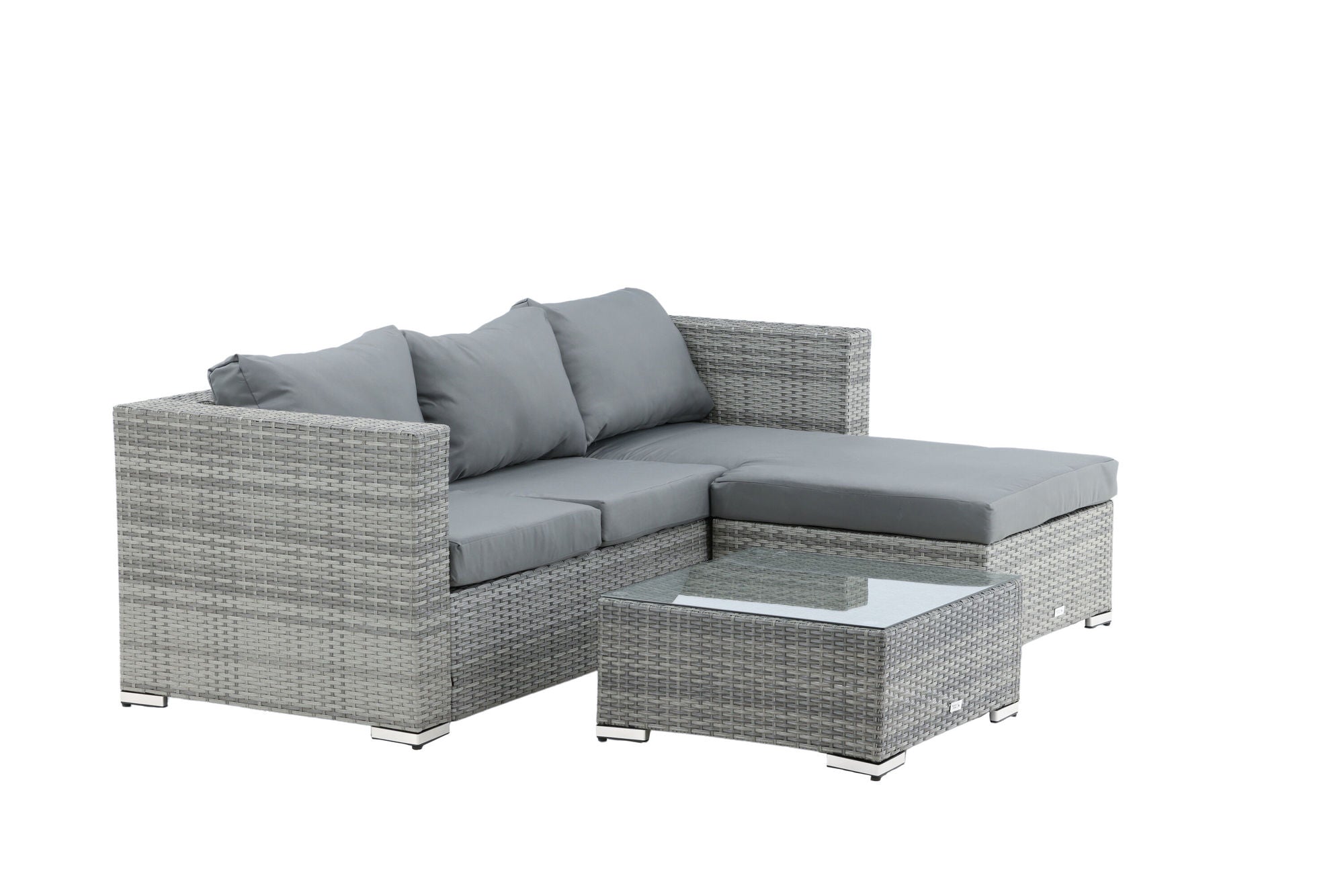 Venture Home Rotterdam chaise lounge set- Grey Wicker / Grey Cushion