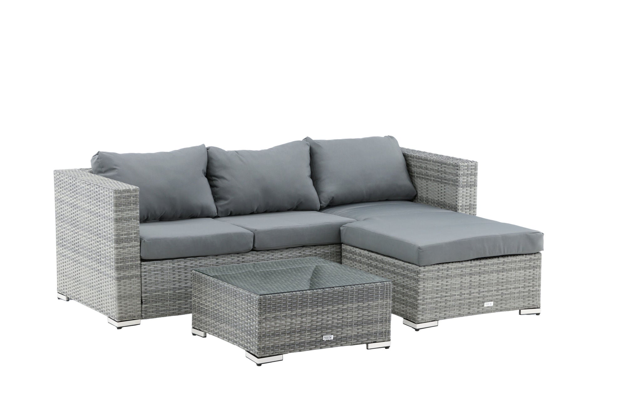 Venture Home Rotterdam chaise lounge set- Grey Wicker / Grey Cushion