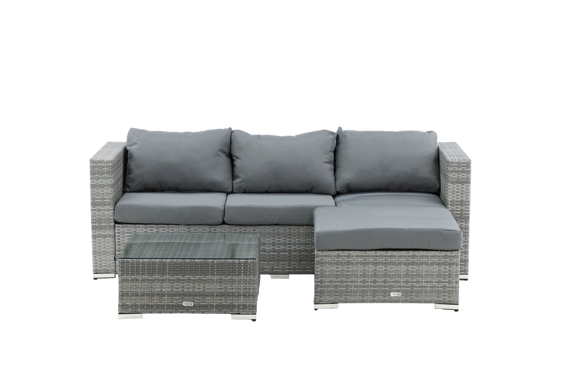Venture Home Rotterdam chaise lounge set- Grey Wicker / Grey Cushion