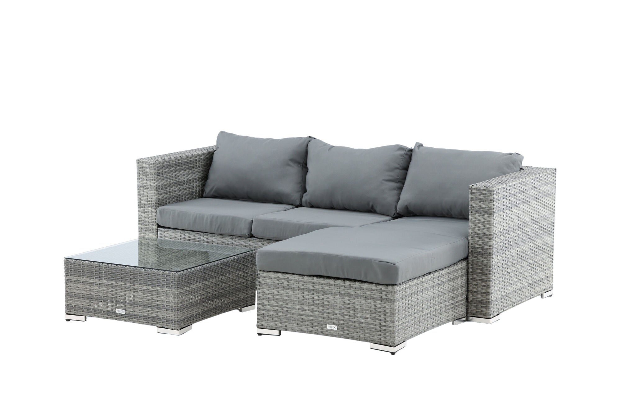 Venture Home Rotterdam chaise lounge set- Grey Wicker / Grey Cushion