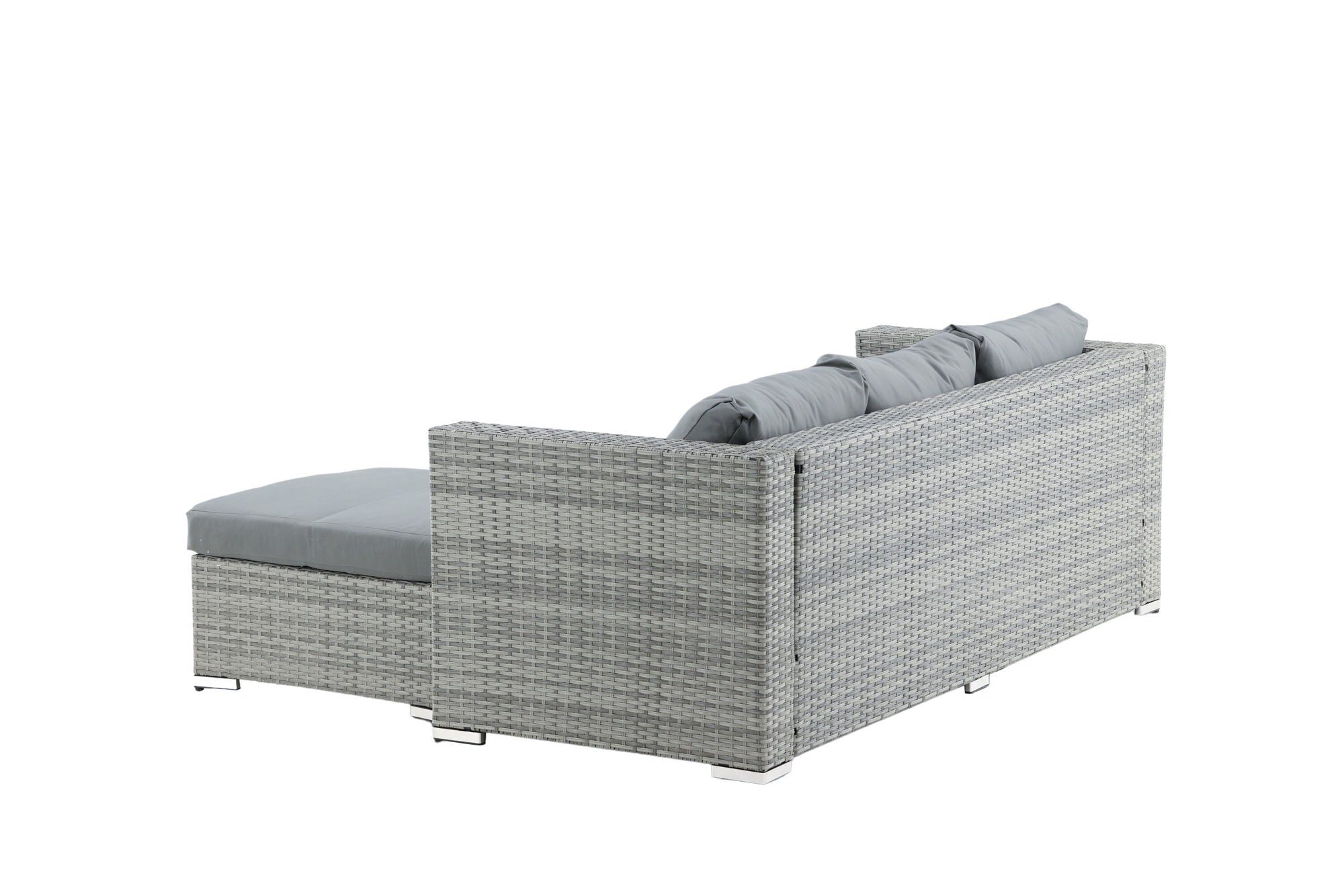 Venture Home Rotterdam chaise lounge set- Grey Wicker / Grey Cushion