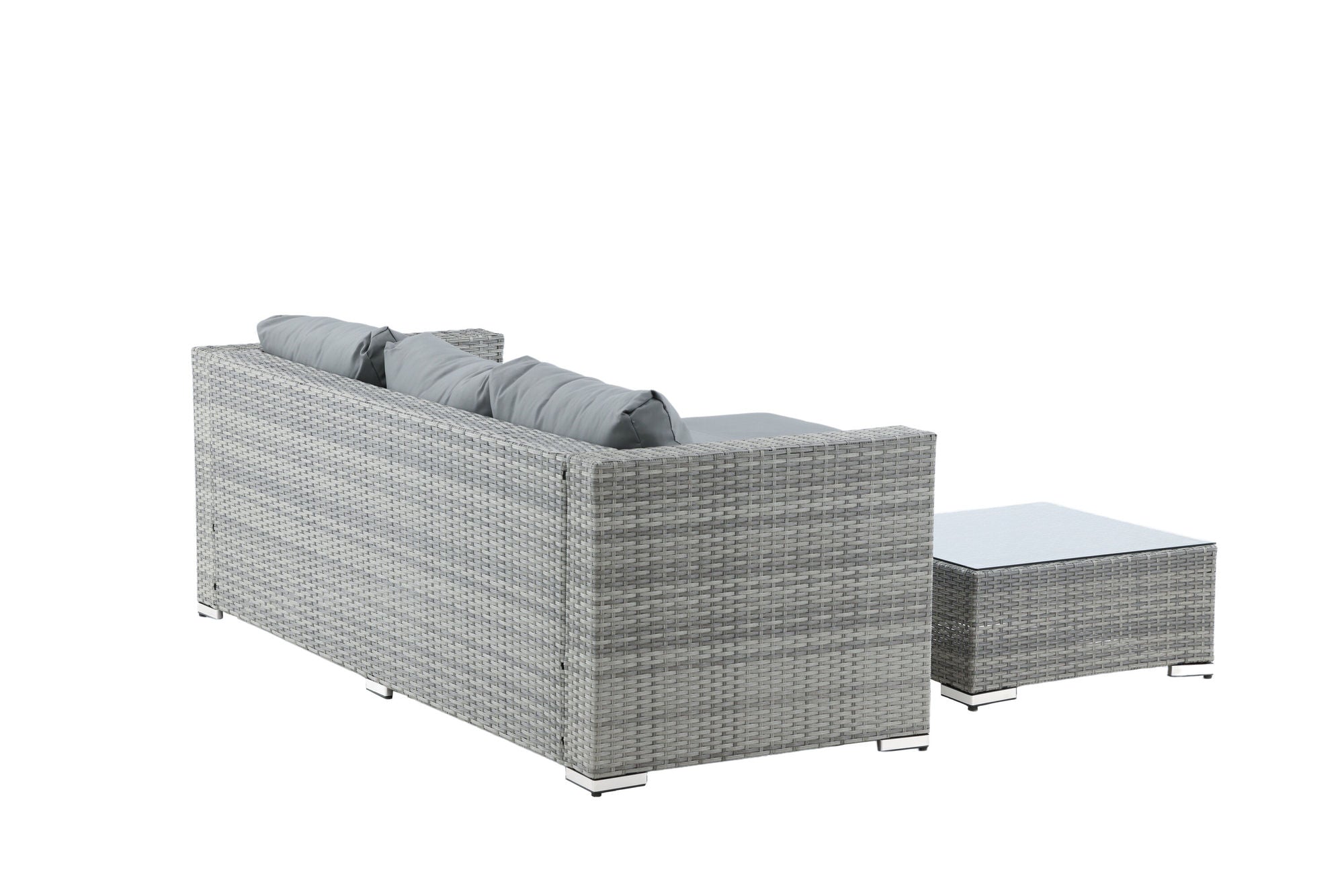 Venture Home Rotterdam chaise lounge set- Grey Wicker / Grey Cushion
