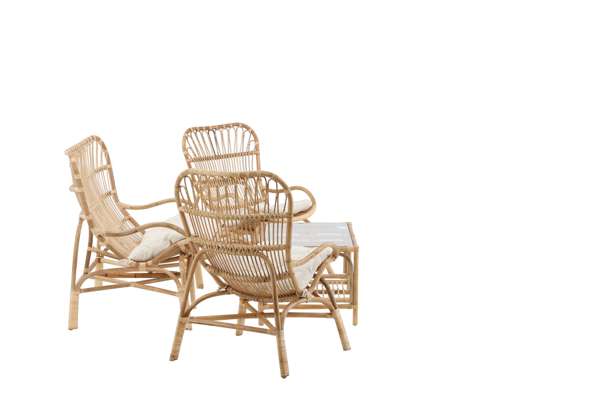 Venture Home Ella Lounge Set (3+2+1) Rattan / Offwhite Cushion