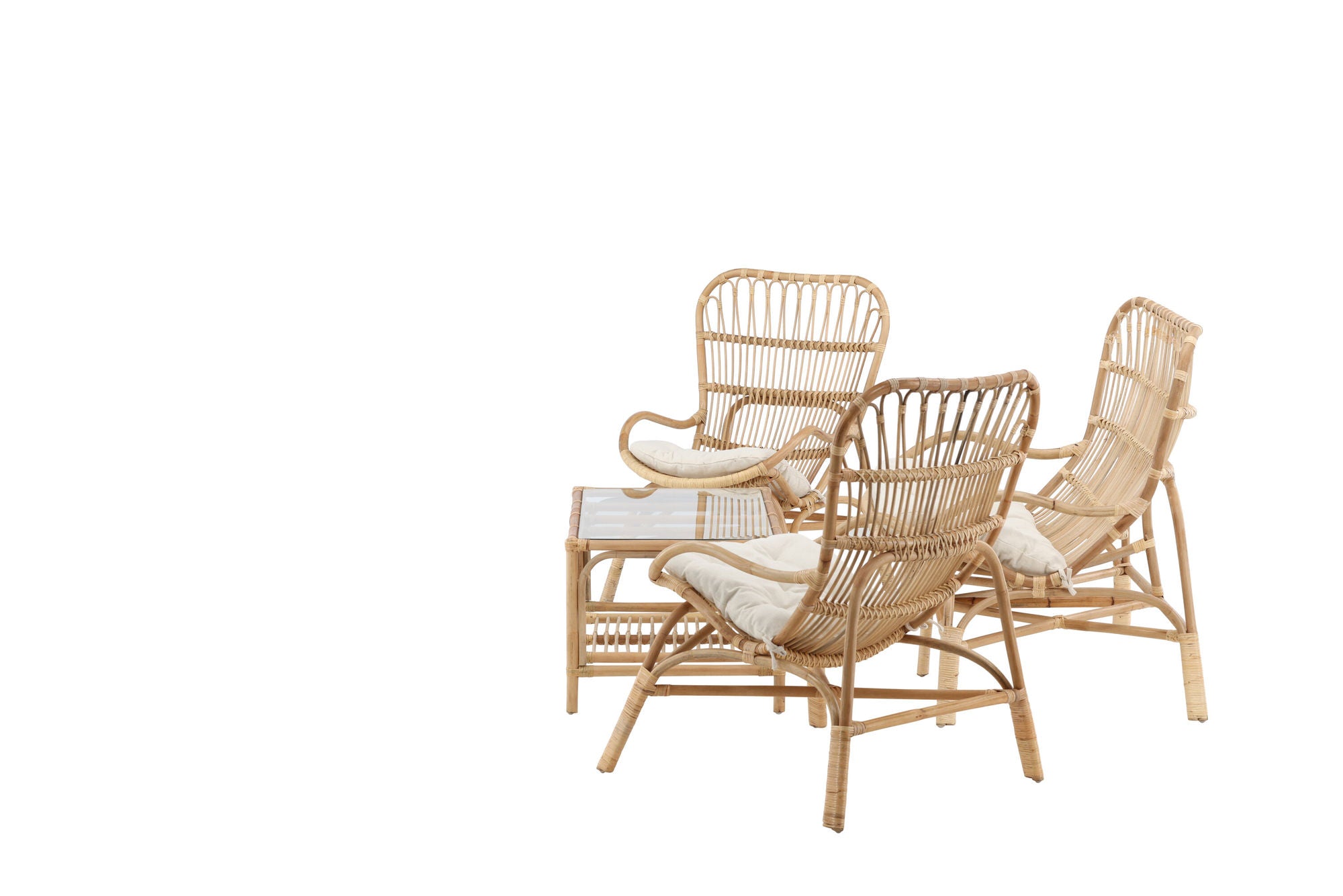 Venture Home Ella Lounge Set (3+2+1) Rattan / Offwhite Cushion