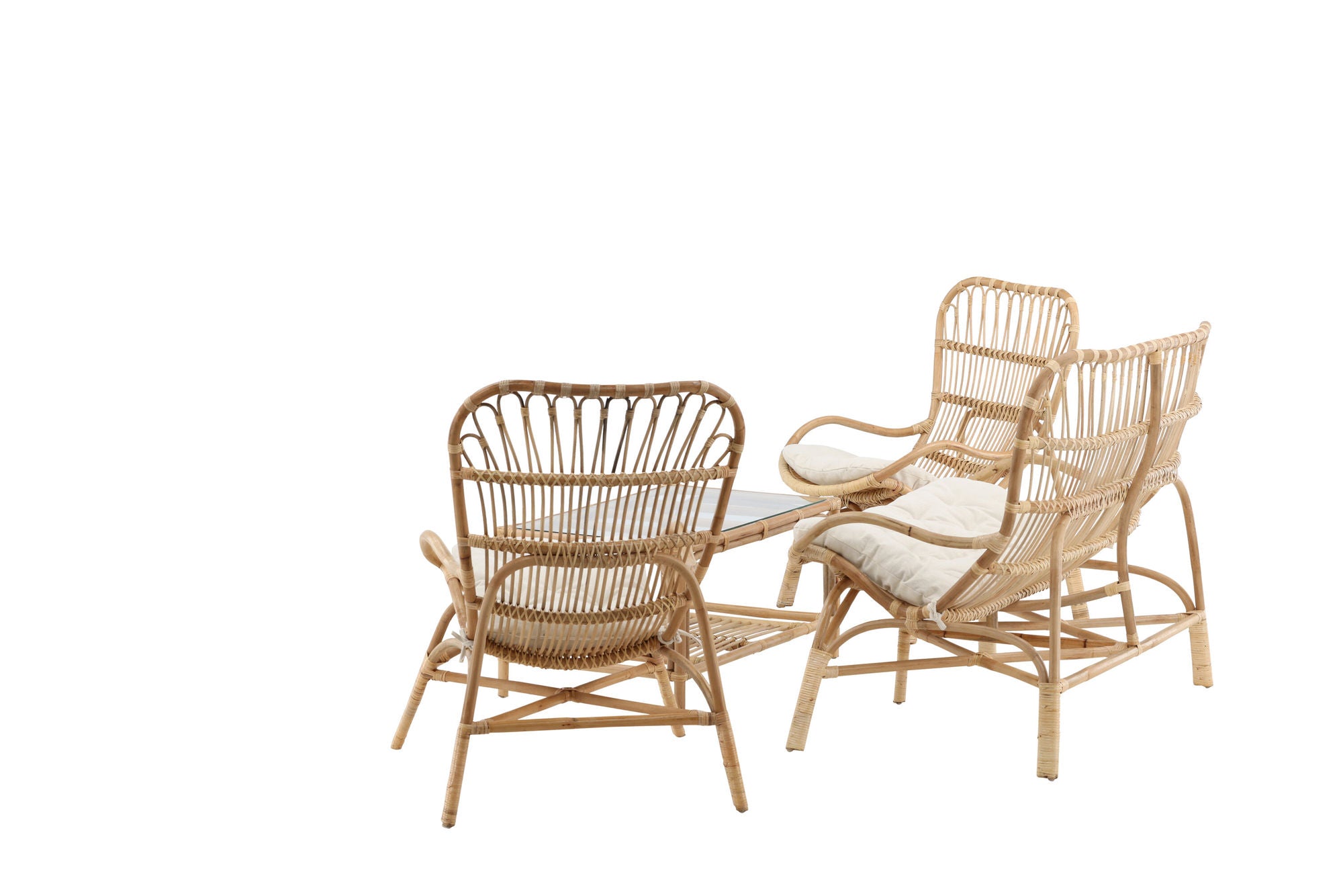 Venture Home Ella Lounge Set (3+2+1) Rattan / Offwhite Cushion
