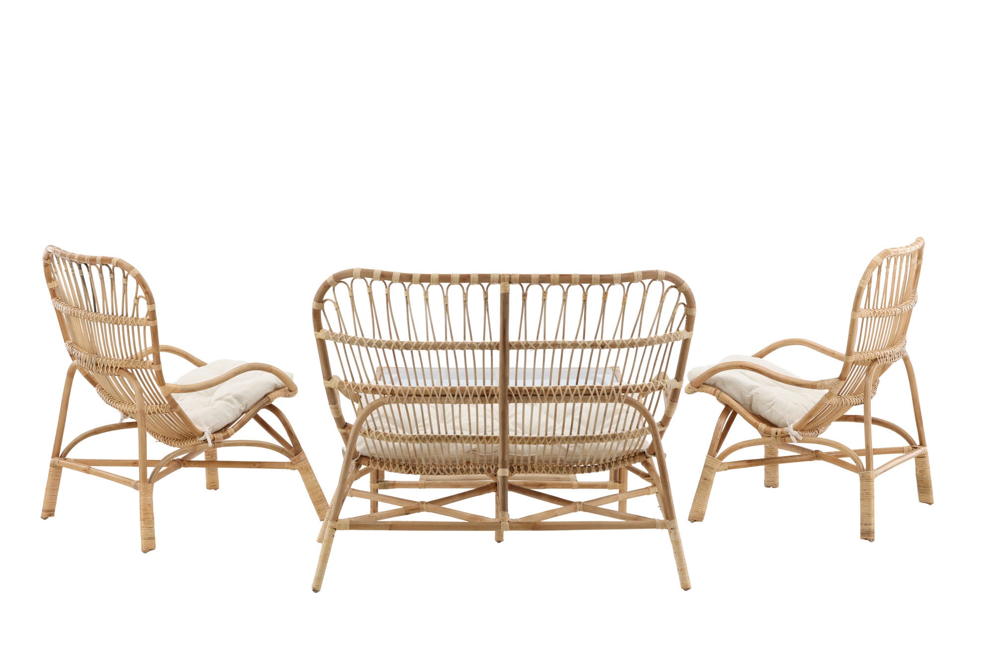 Venture Home Ella Lounge Set (3+2+1) Rattan / Offwhite Cushion