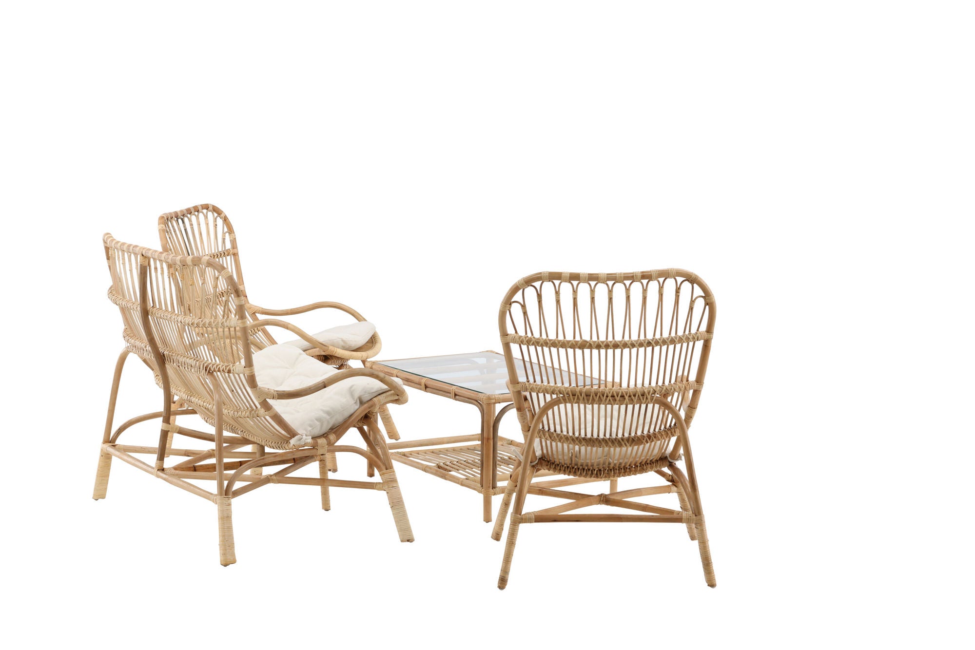 Venture Home Ella Lounge Set (3+2+1) Rattan / Offwhite Cushion