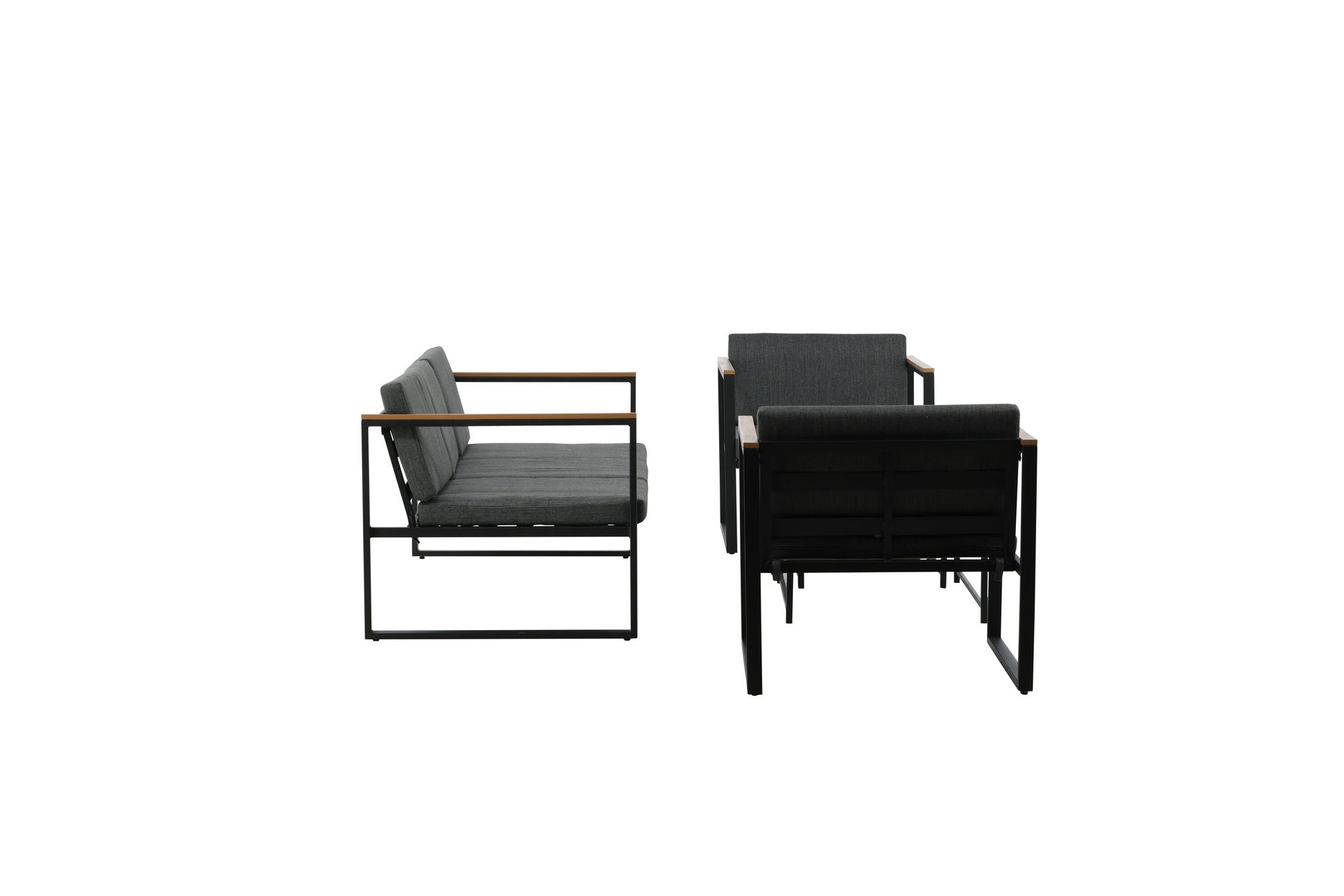Venture Home Dakar Sofa set -Black frame/grey cushion,/Spray stone Glass