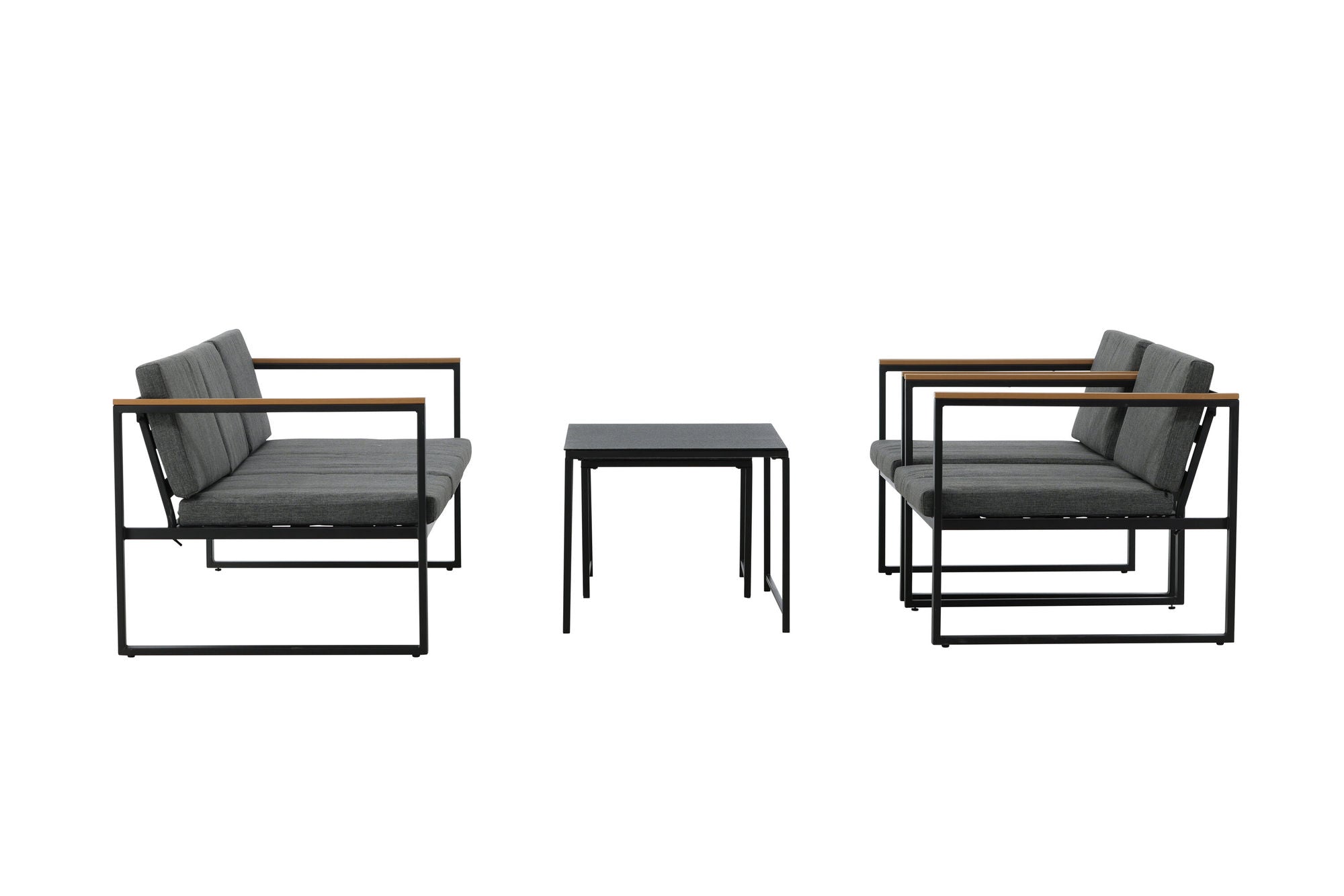 Venture Home Dakar Sofa set -Black frame/grey cushion,/Spray stone Glass