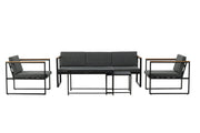 Venture Home Dakar Sofa set -Black frame/grey cushion,/Spray stone Glass