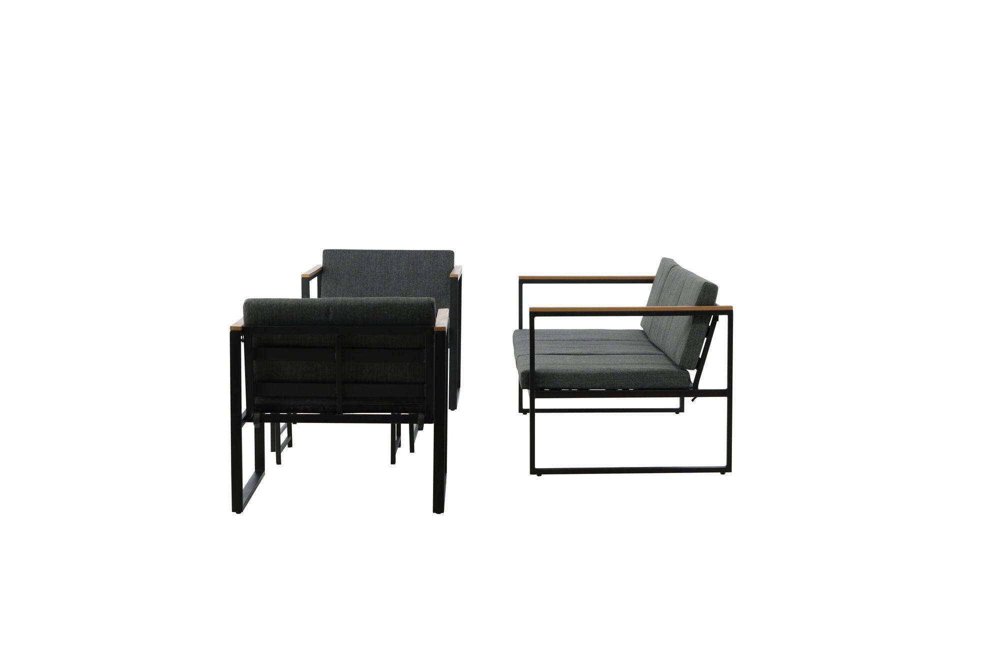 Venture Home Dakar Sofa set -Black frame/grey cushion,/Spray stone Glass
